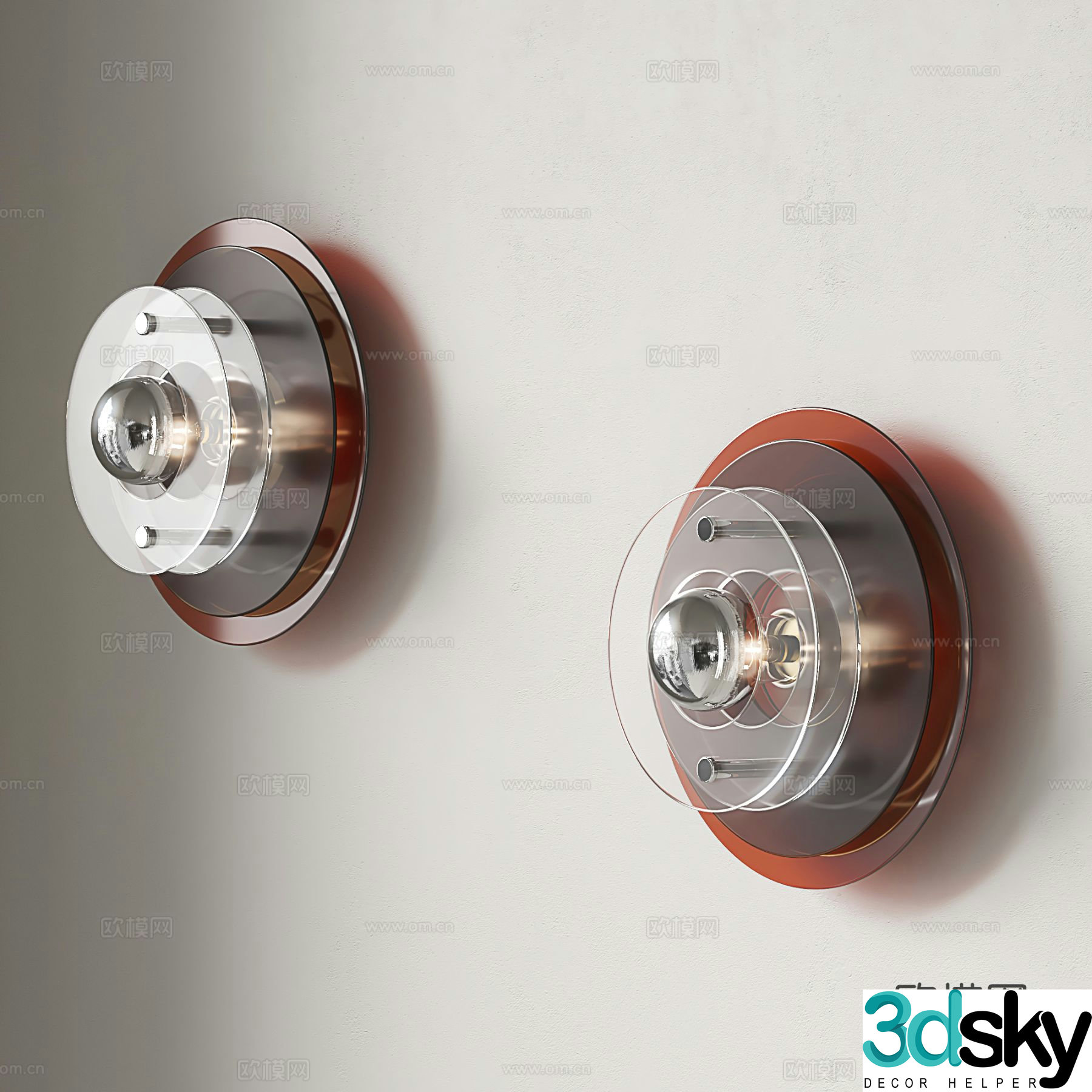 Glass wall lamp Aisle wall lamp 3d model