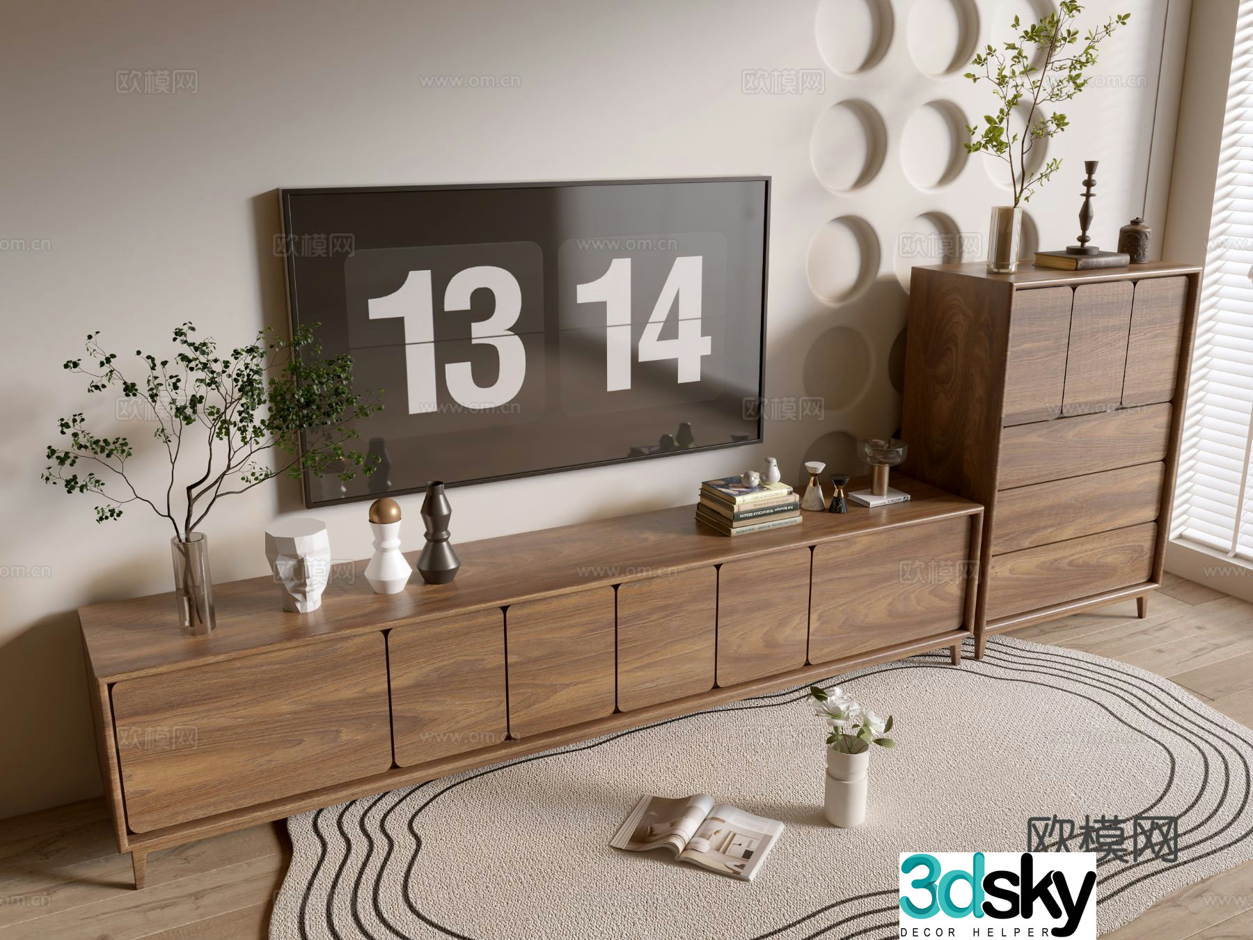 Wabi-sabi TV cabinet 3d model