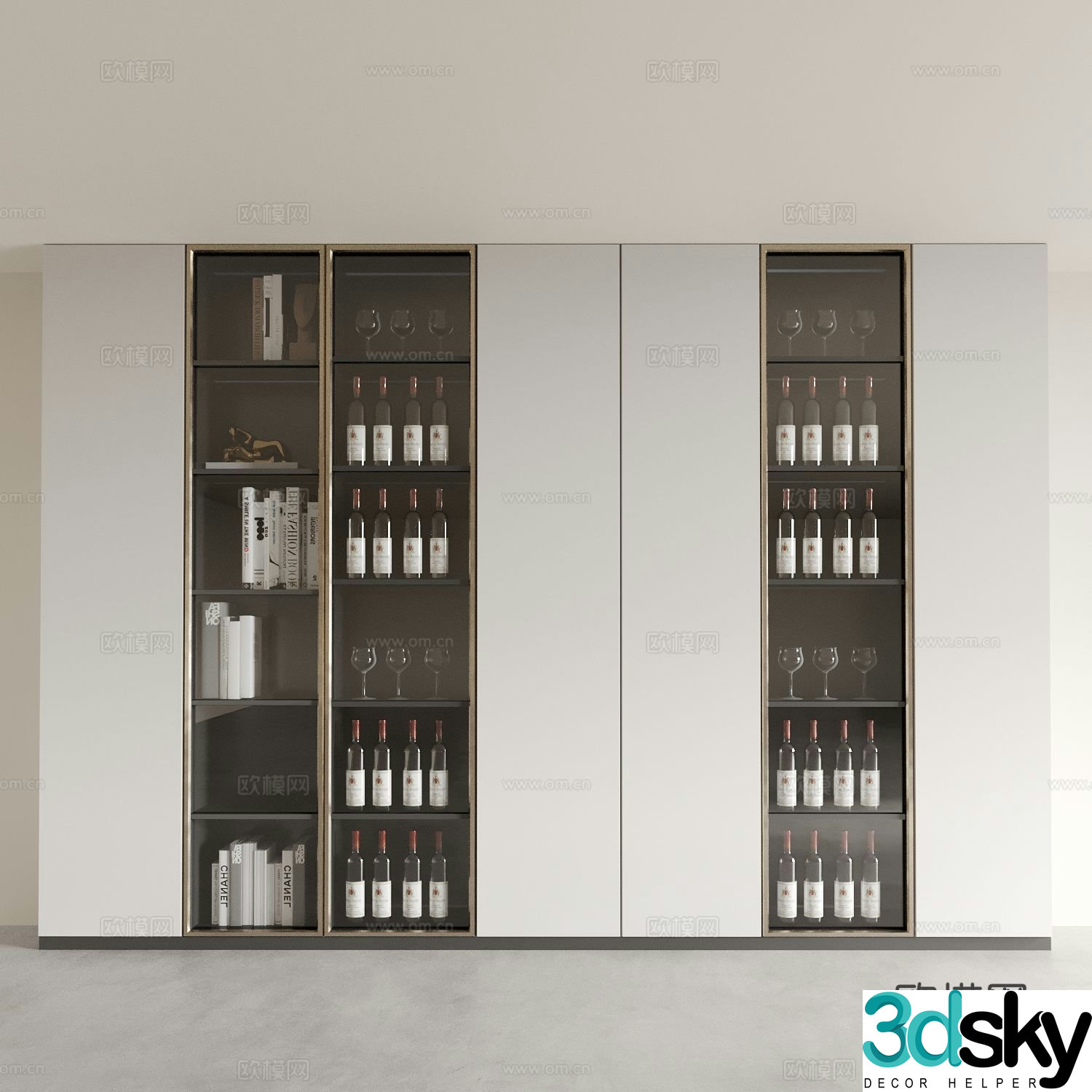 Modern wine cabinet sideboard 3d model