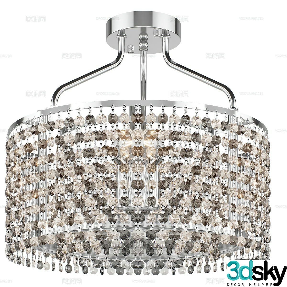 Light luxury chandelier crystal lamp 3d model