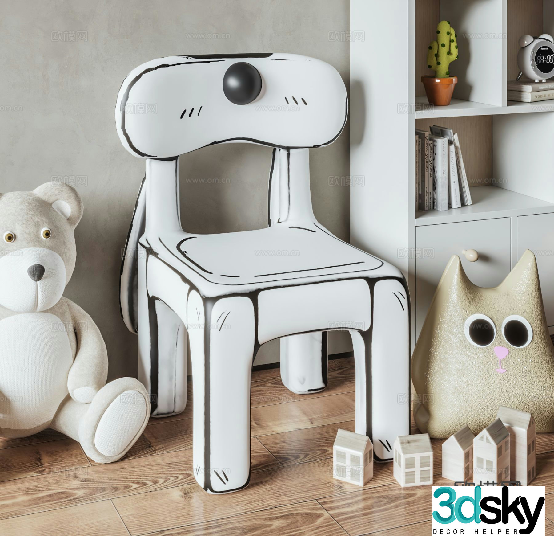 Modern children’s chair cartoon chair 3d model