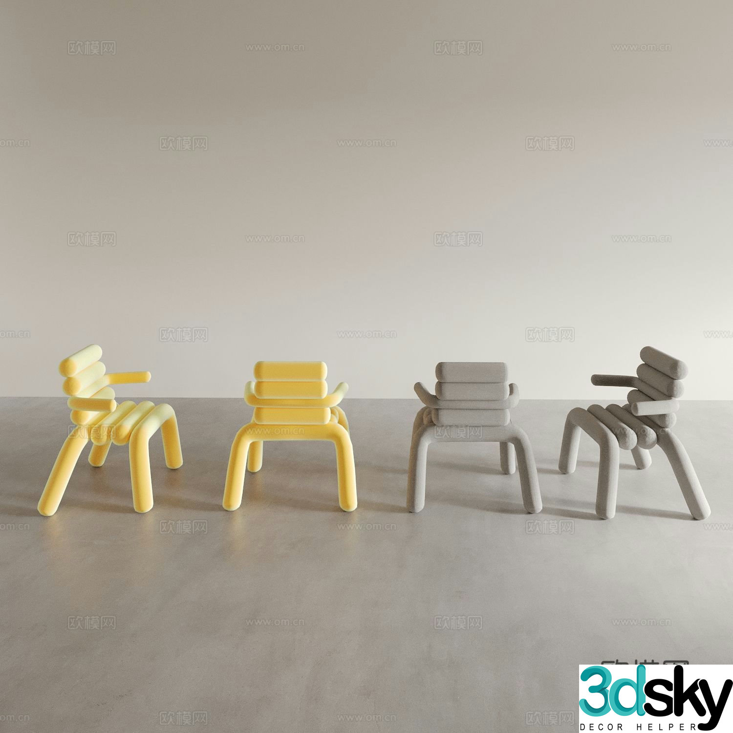 Modern chair leisure chair 3d model