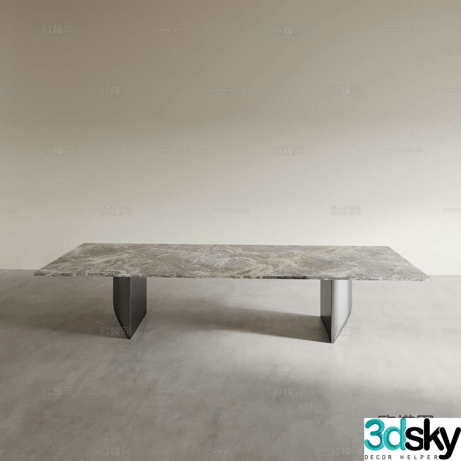Dining table long table square table 3d model