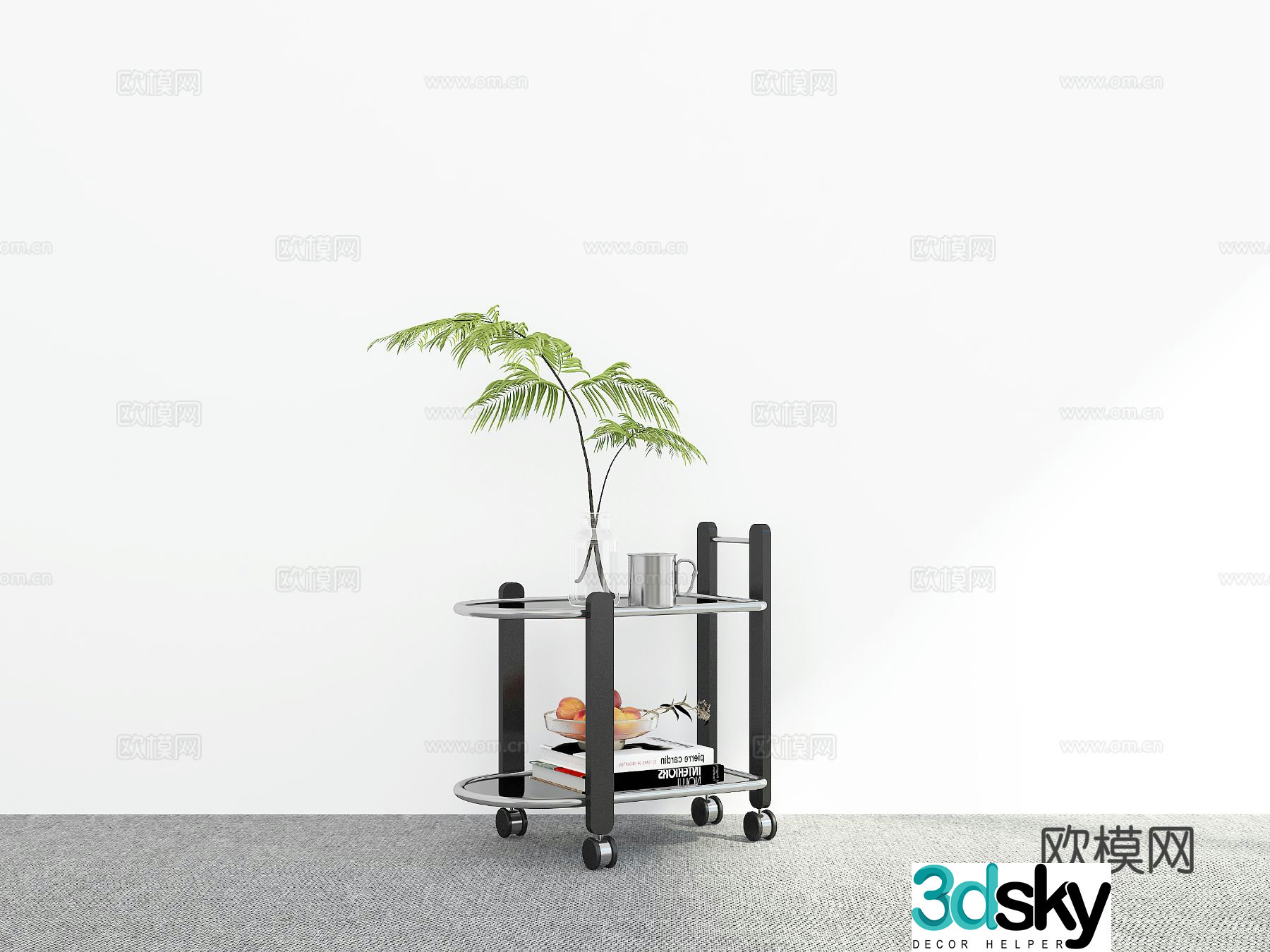 Mobile trolley side table corner table table table 3D model