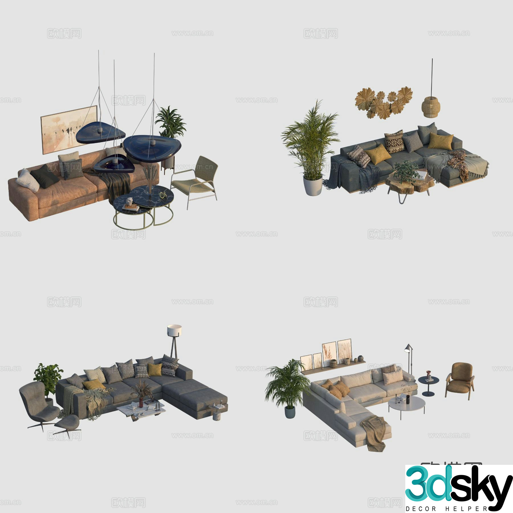 Wabi Sabi modular sofa corner sofa 3d model