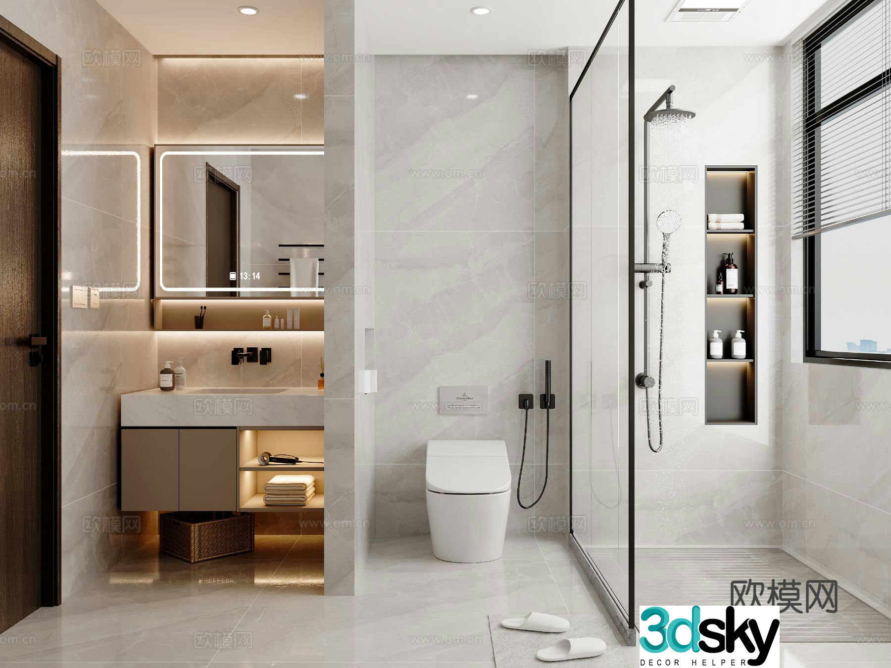 Modern bathroom bathroom 3d model