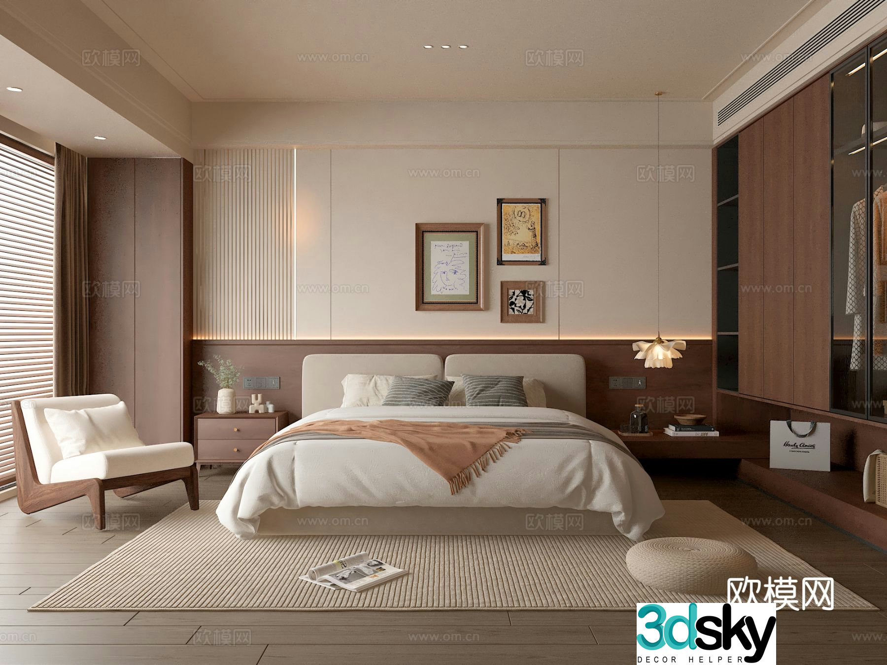 Medieval style bedroom master bedroom 3d model