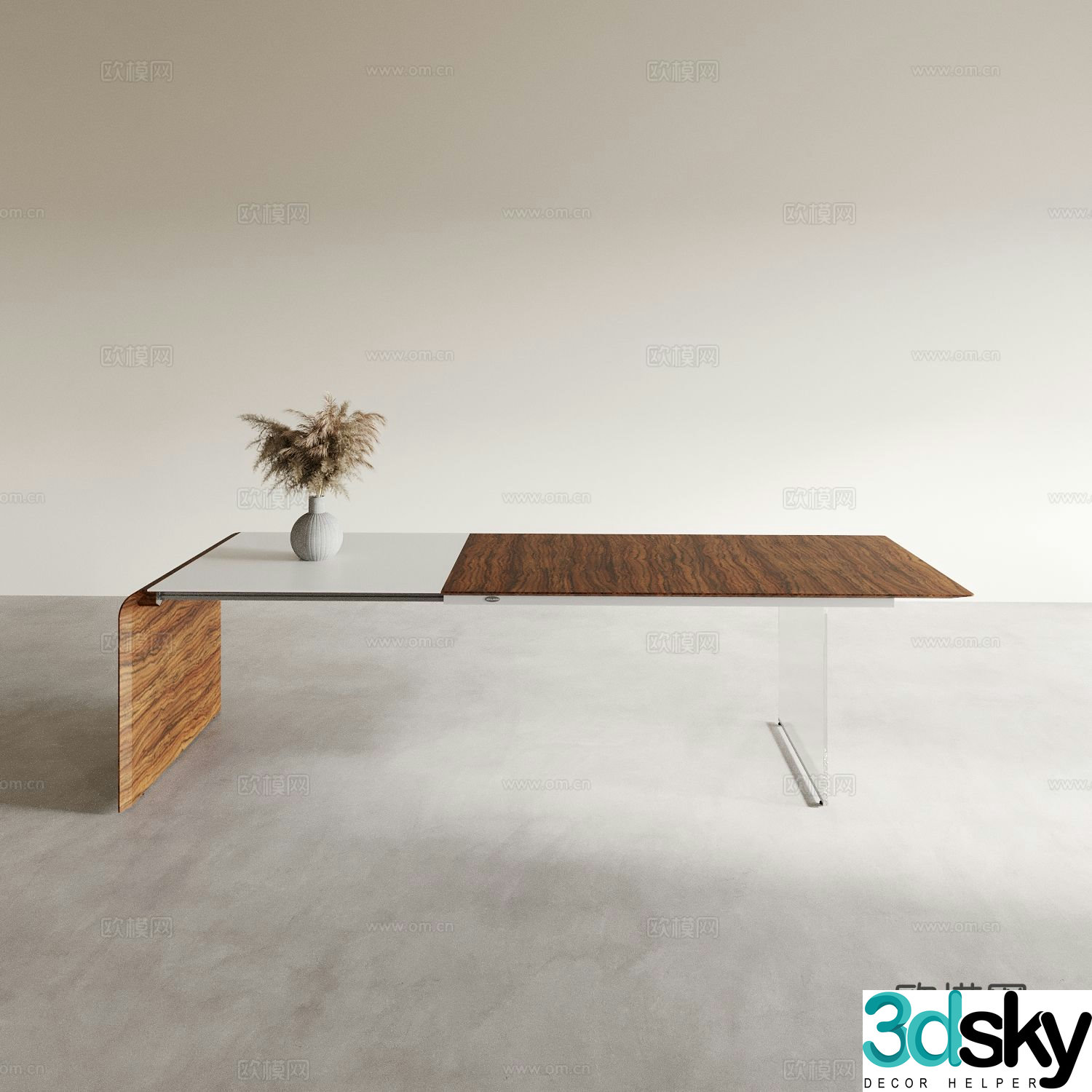 modern desk writing desk 3d model