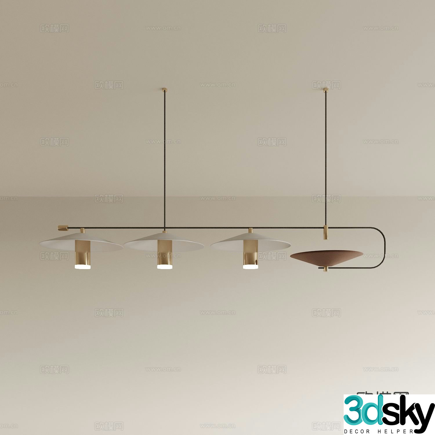 Creative chandelier restaurant chandelier 3d model
