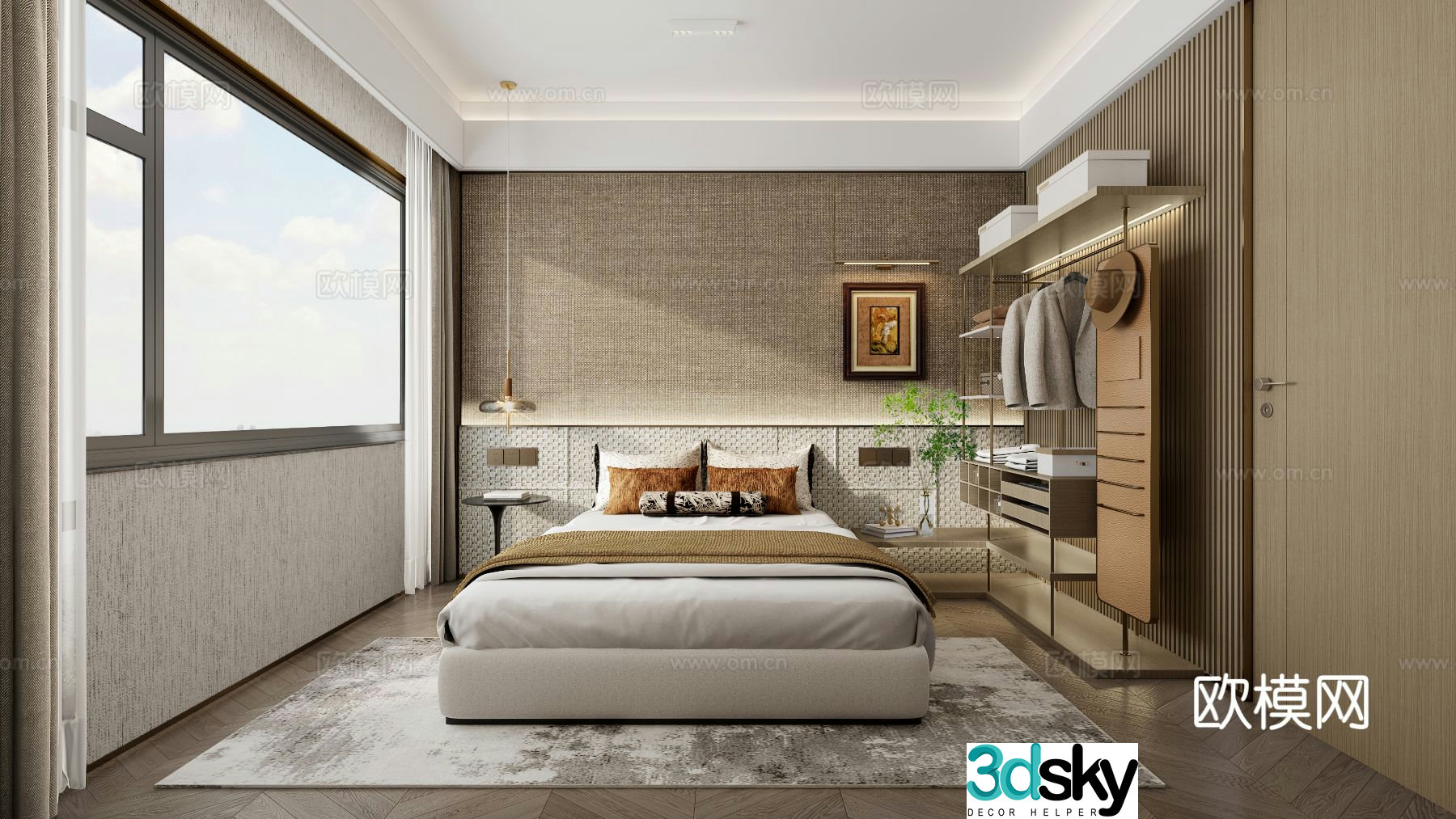 Modern bedroom master bedroom 3d model