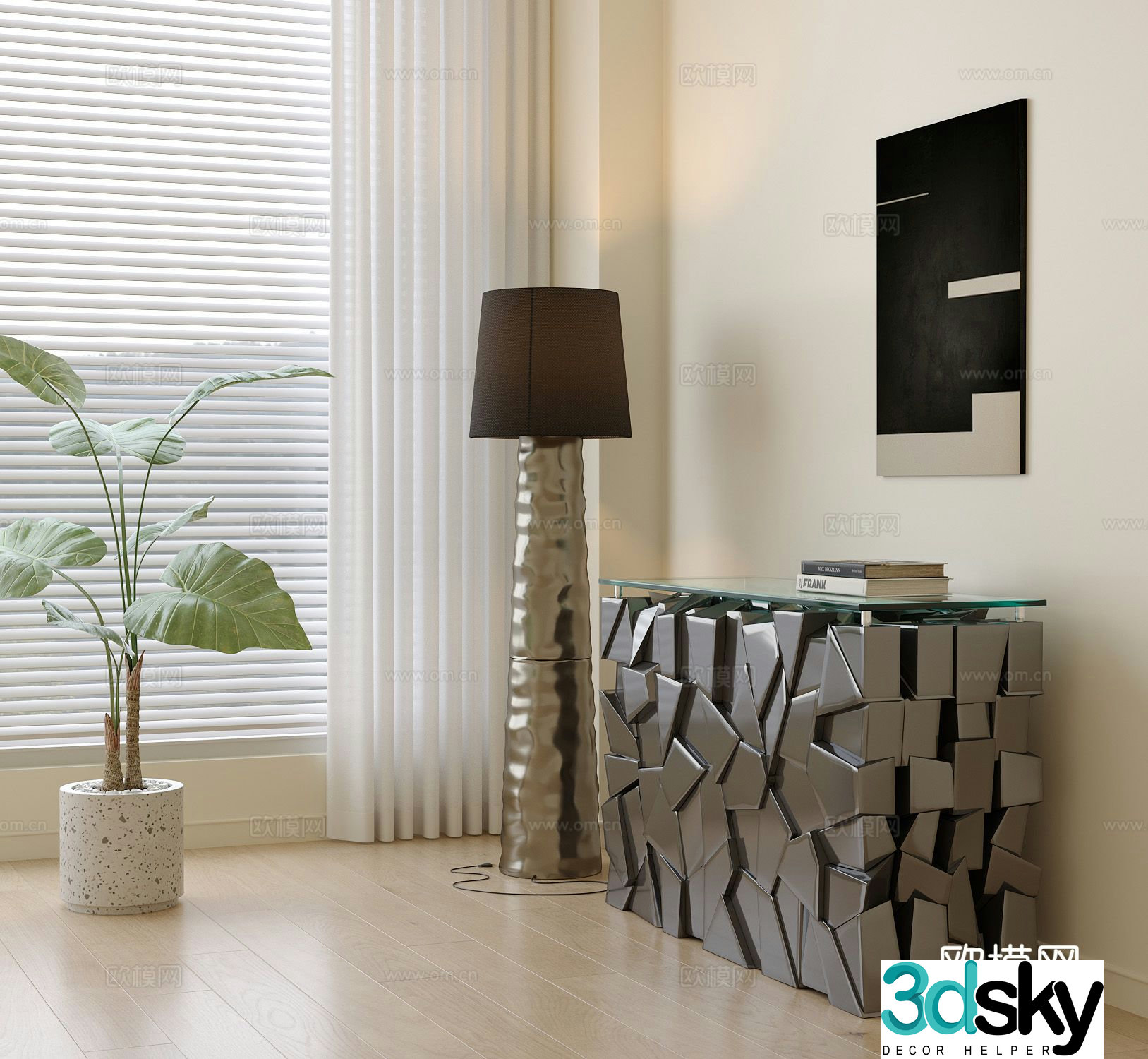 Modern entryway cabinet 3d model