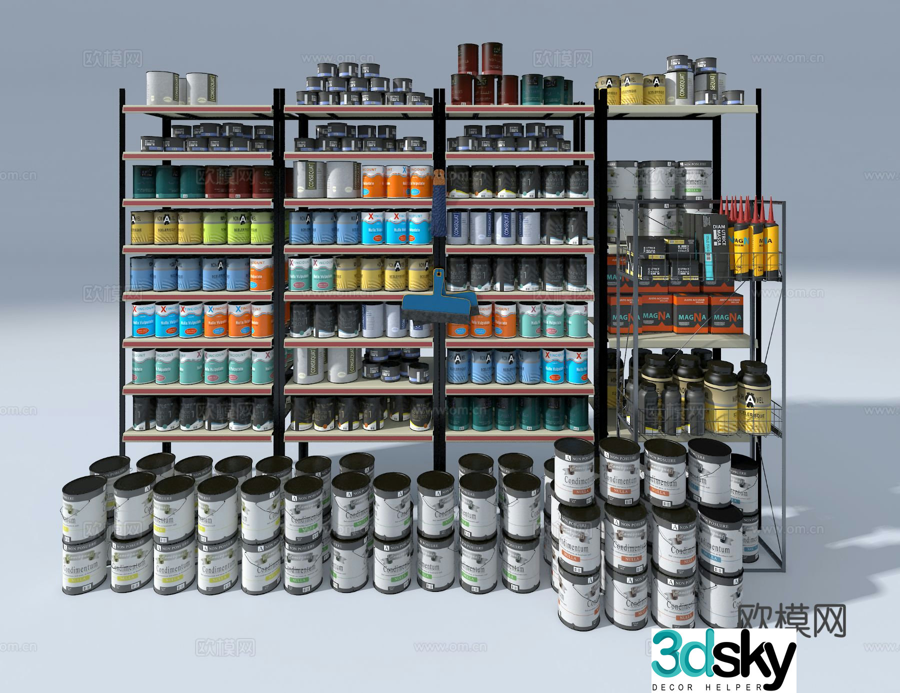 Supermarket shelves daily necessities shelves 3d model
