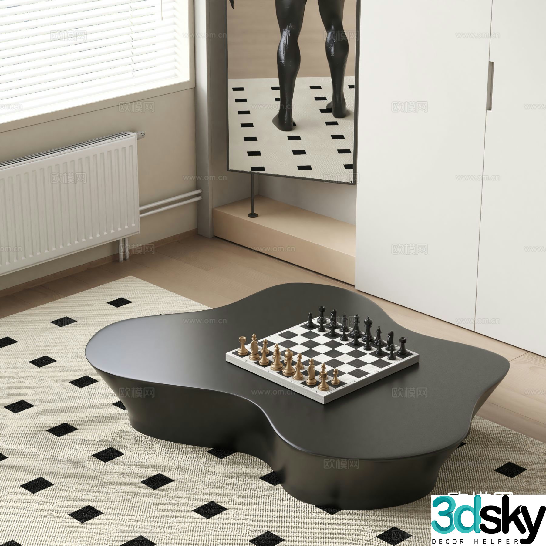 Edra special-shaped coffee table simple coffee table 3d model
