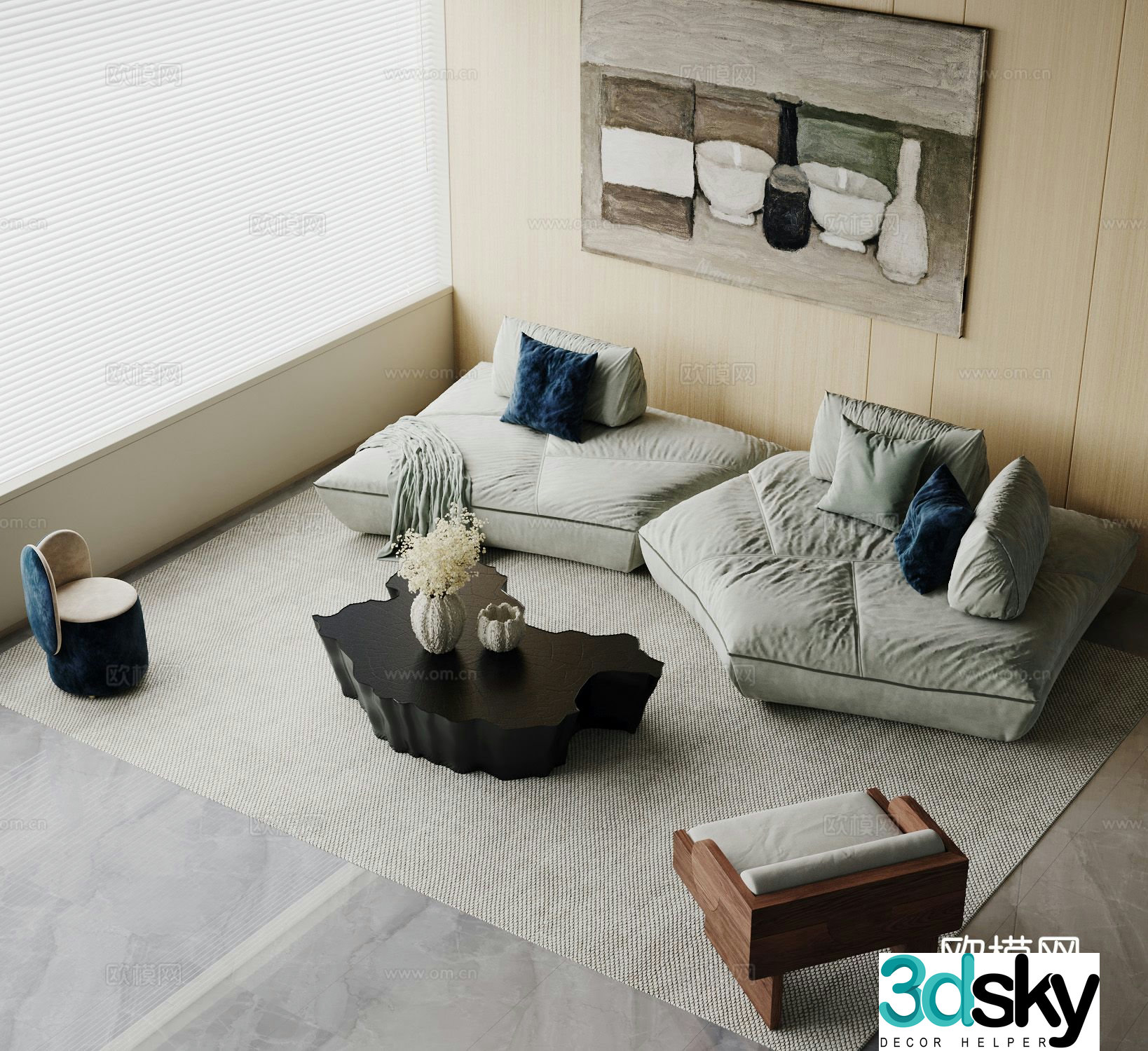 Wabi Sabi modular sofa 3d model
