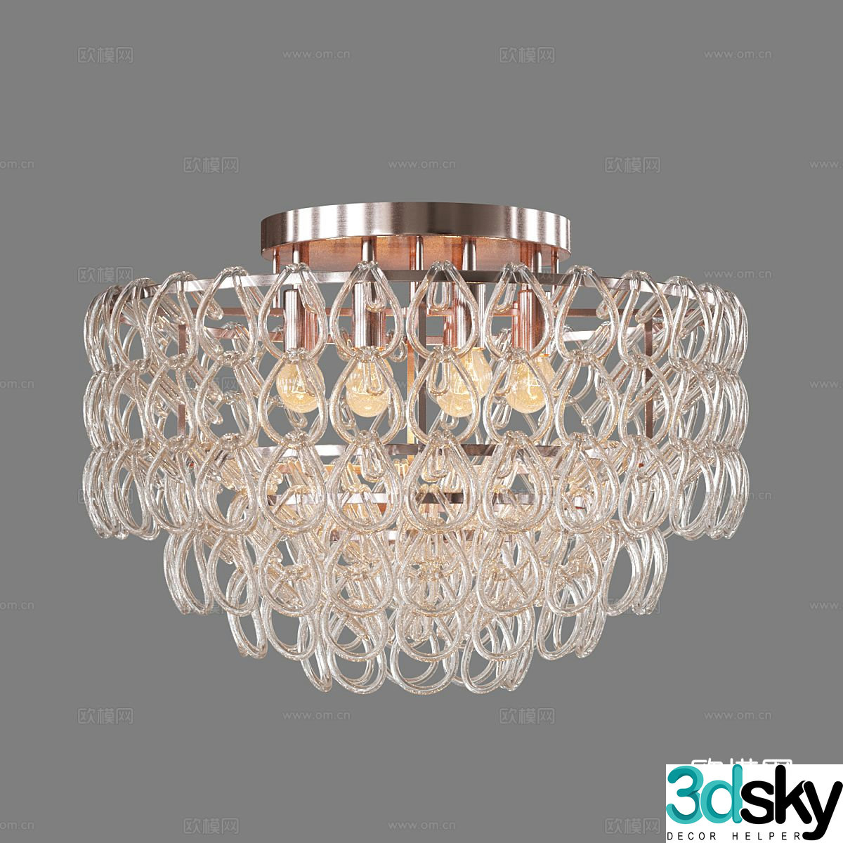 Light luxury chandelier crystal chandelier 3d model
