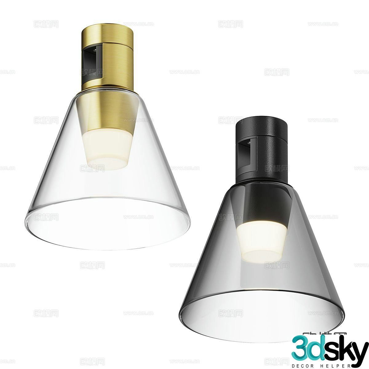 Simple chandelier glass chandelier 3d model