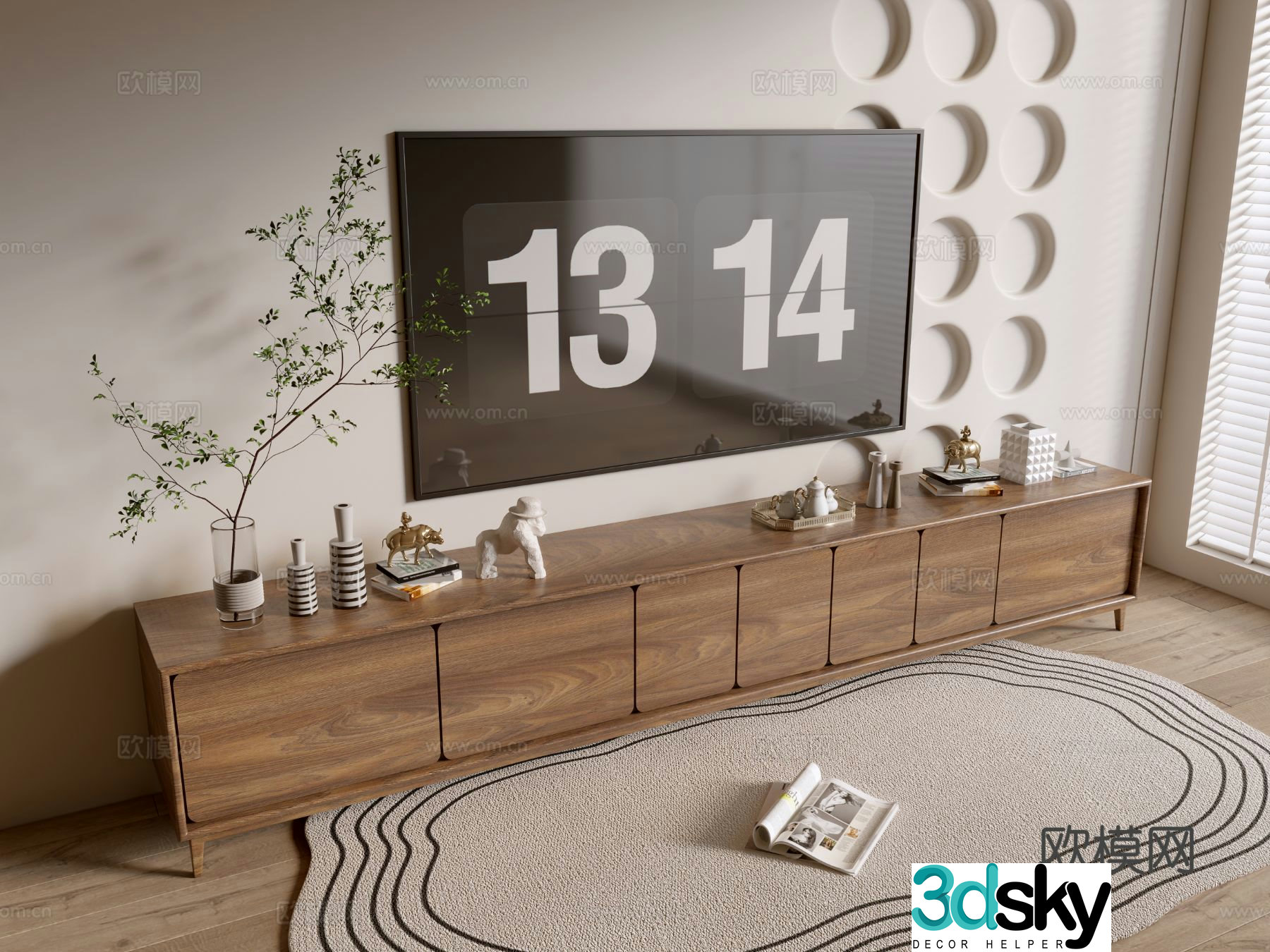 Wabi-sabi TV cabinet 3d model