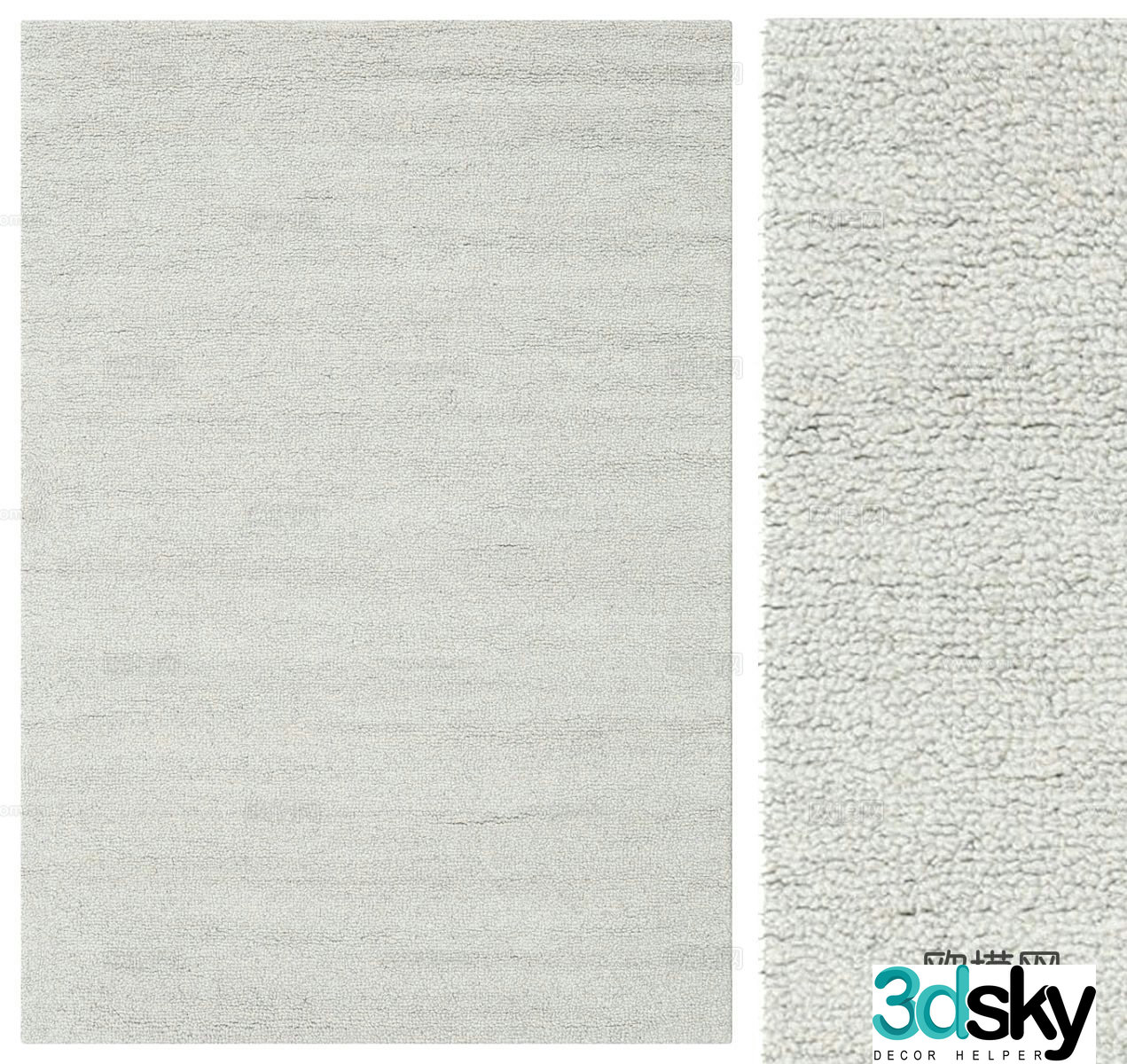 Plain carpet square carpet 3d model
