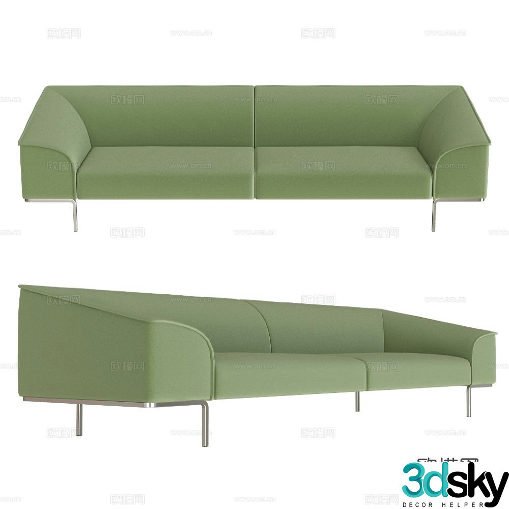 Prostoria double sofa upholstered sofa 3d model