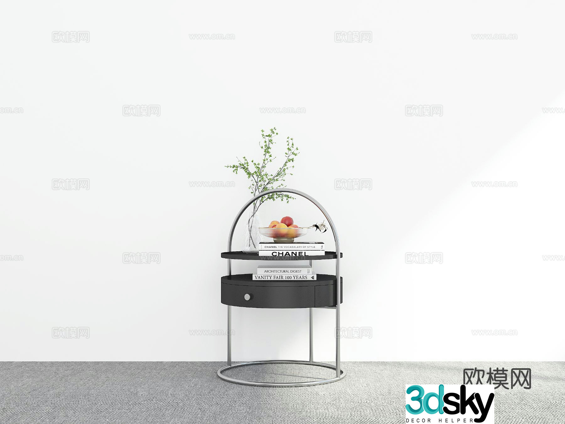 Modern bedside table 3d model