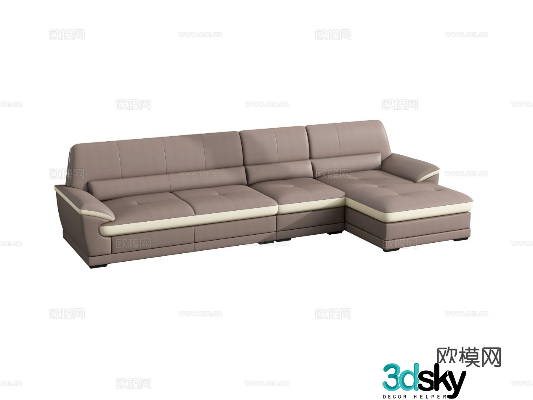 Three seater sofa corner sofa 3d model