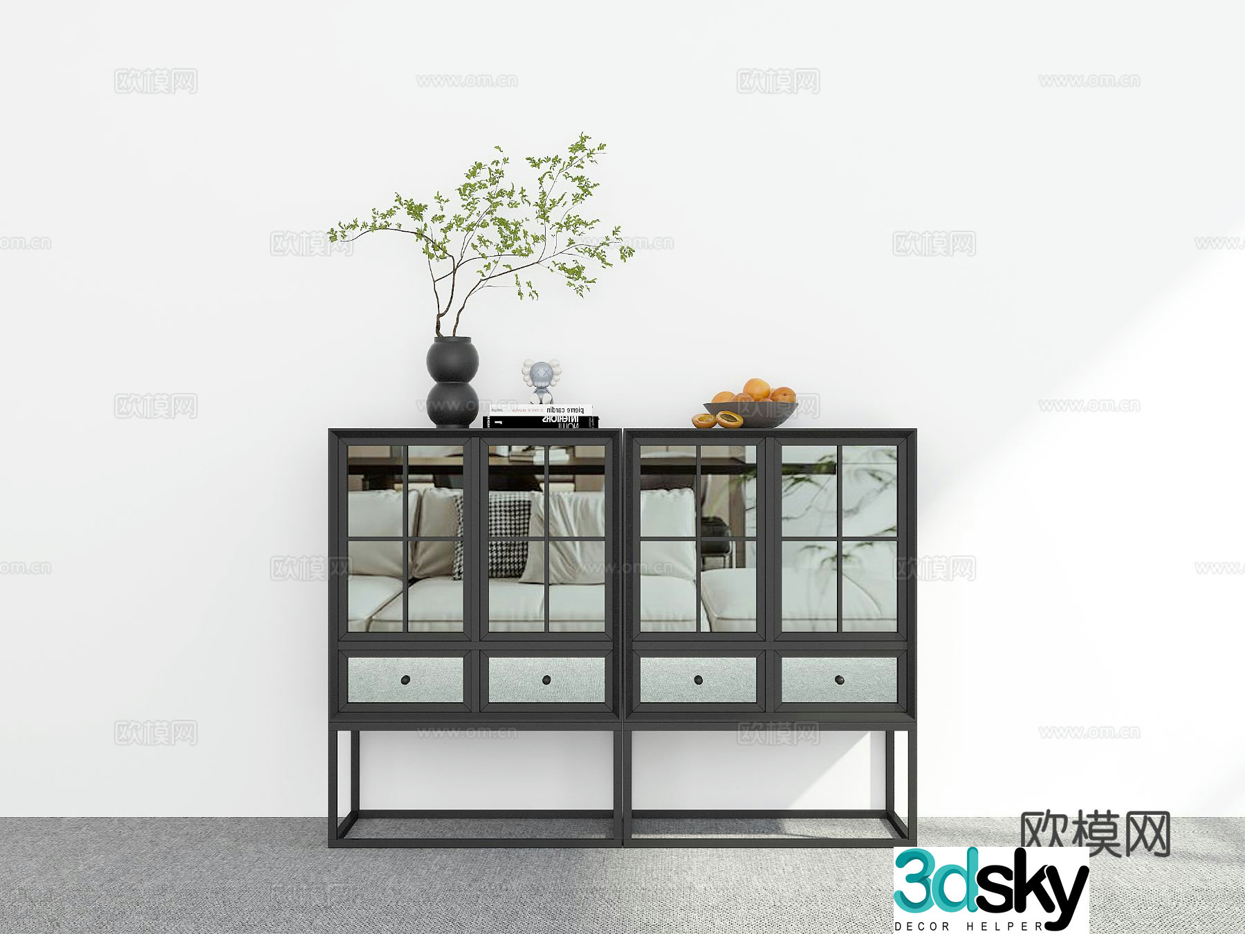 Modern chest of drawers side cabinet 3d model