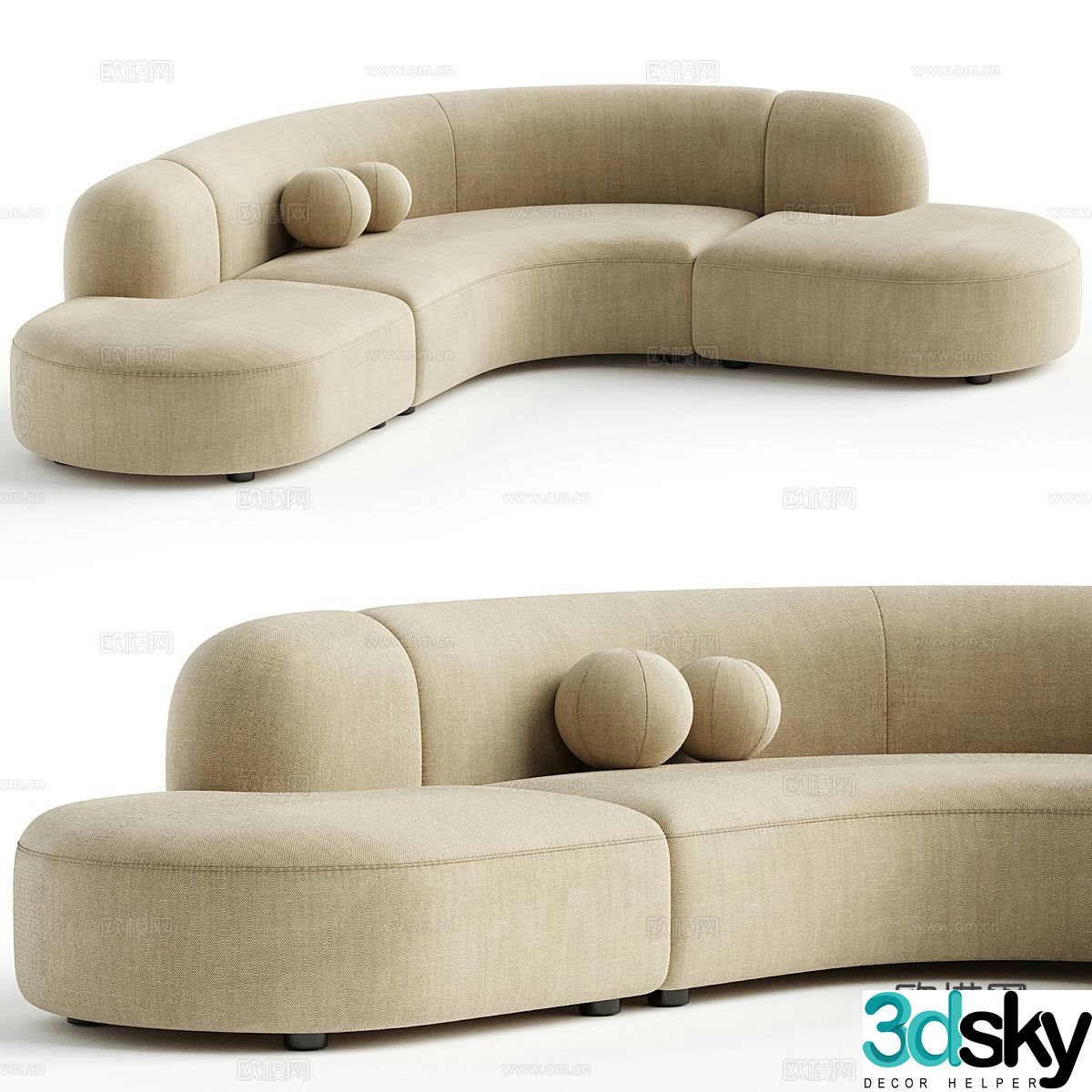Special shaped sofa curved sofa 3d model
