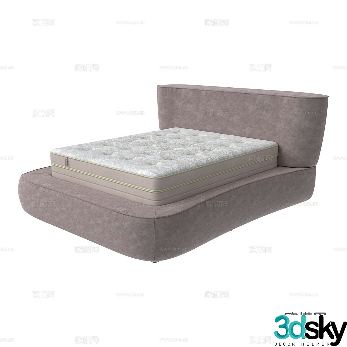 Modern double bed 3d model
