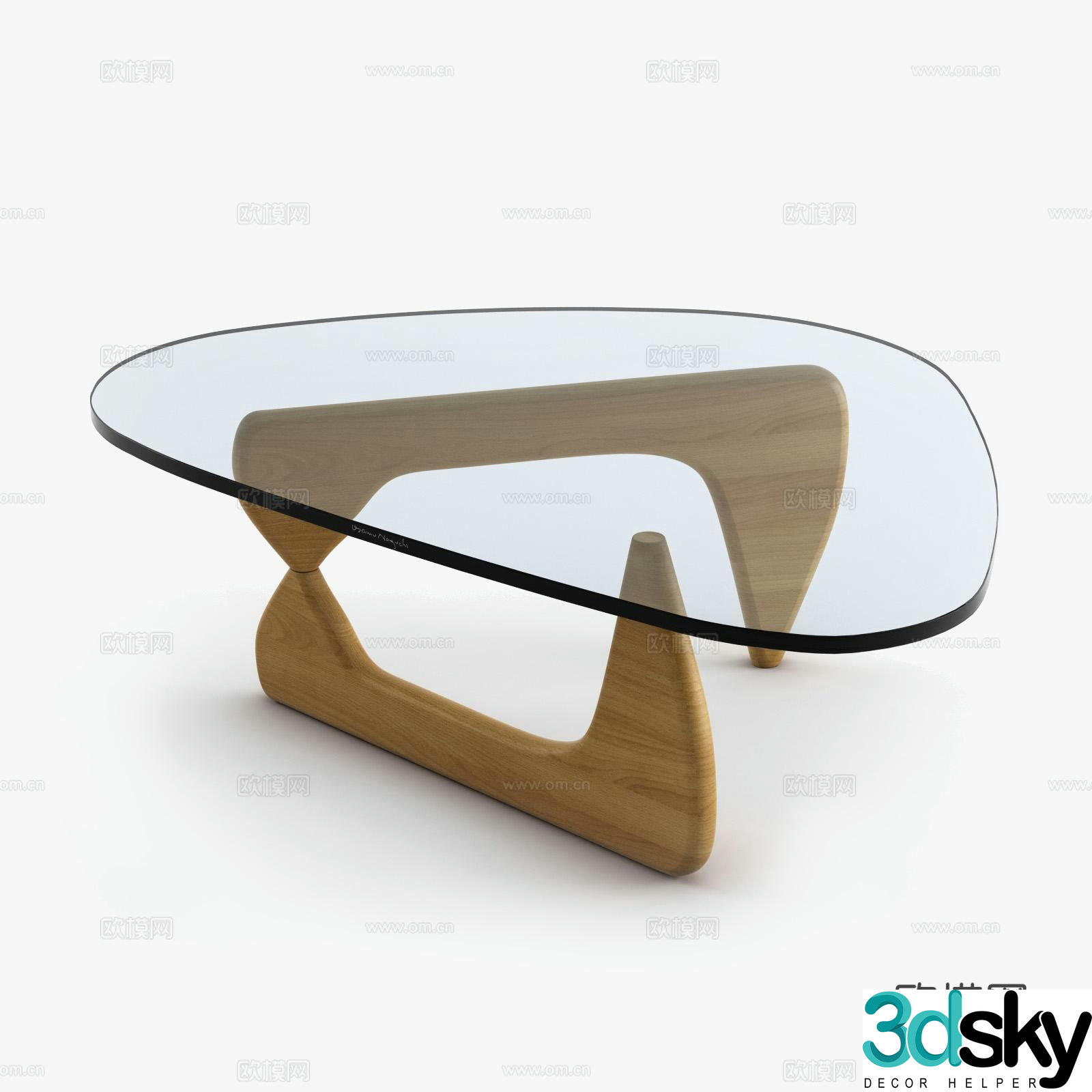 Herman Miller special shaped coffee table glass coffee table 3d model