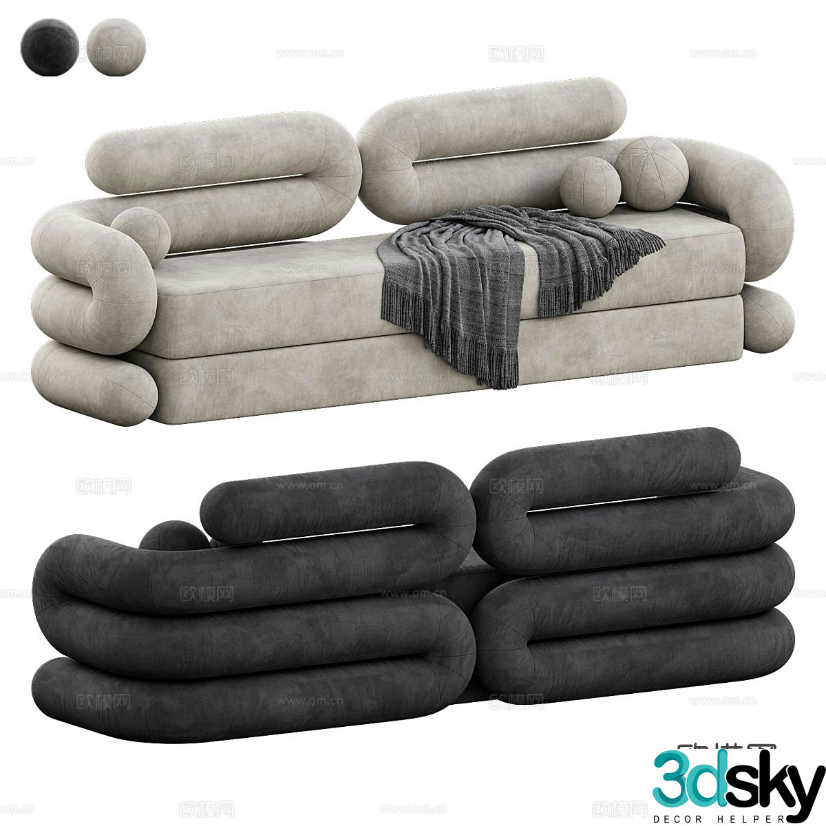 Double sofa 3d model
