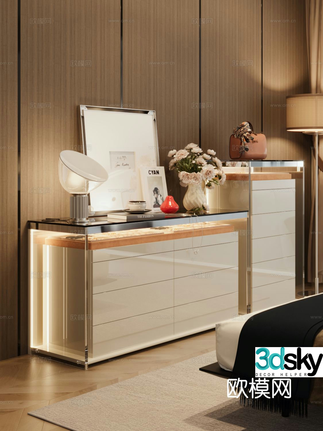 Modern storage cabinet jewelry box jewelry cabinet 3d model