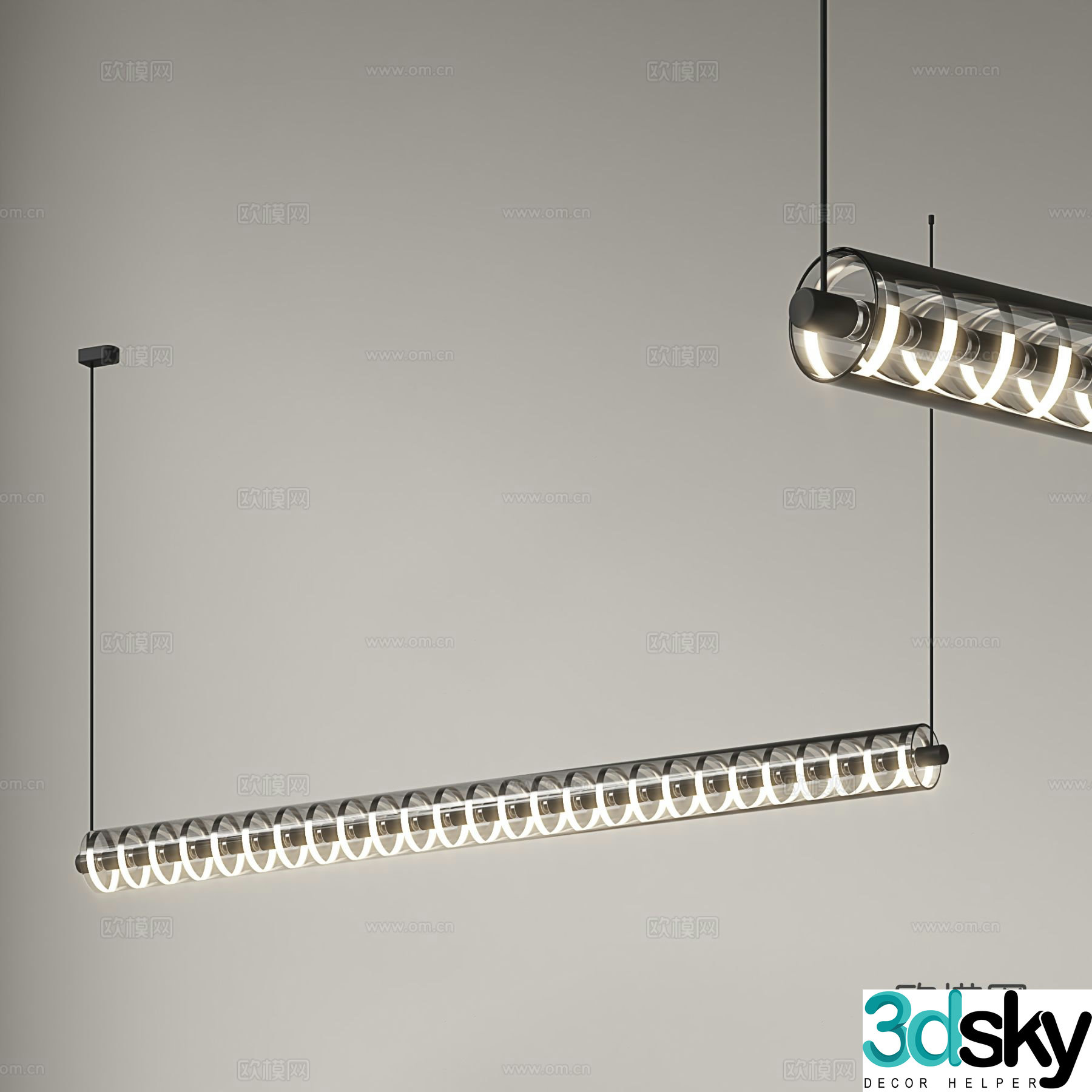 Office chandelier long chandelier 3d model