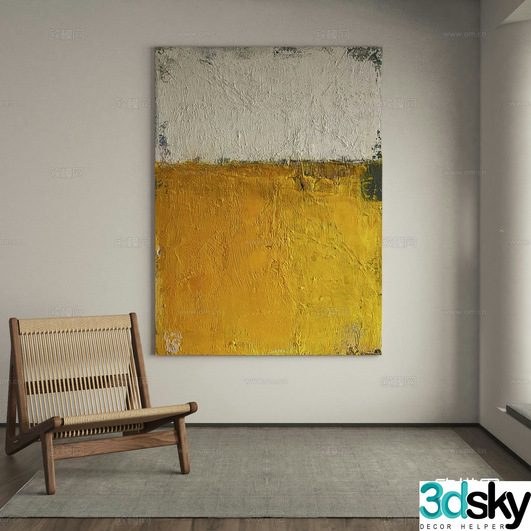Modern texture painting decorative painting 3d model
