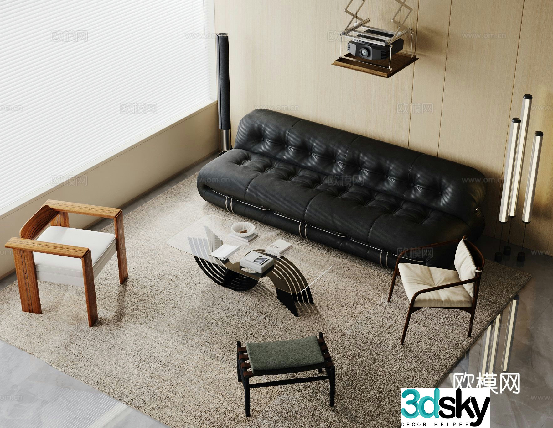 Medieval style modular sofa 3D model
