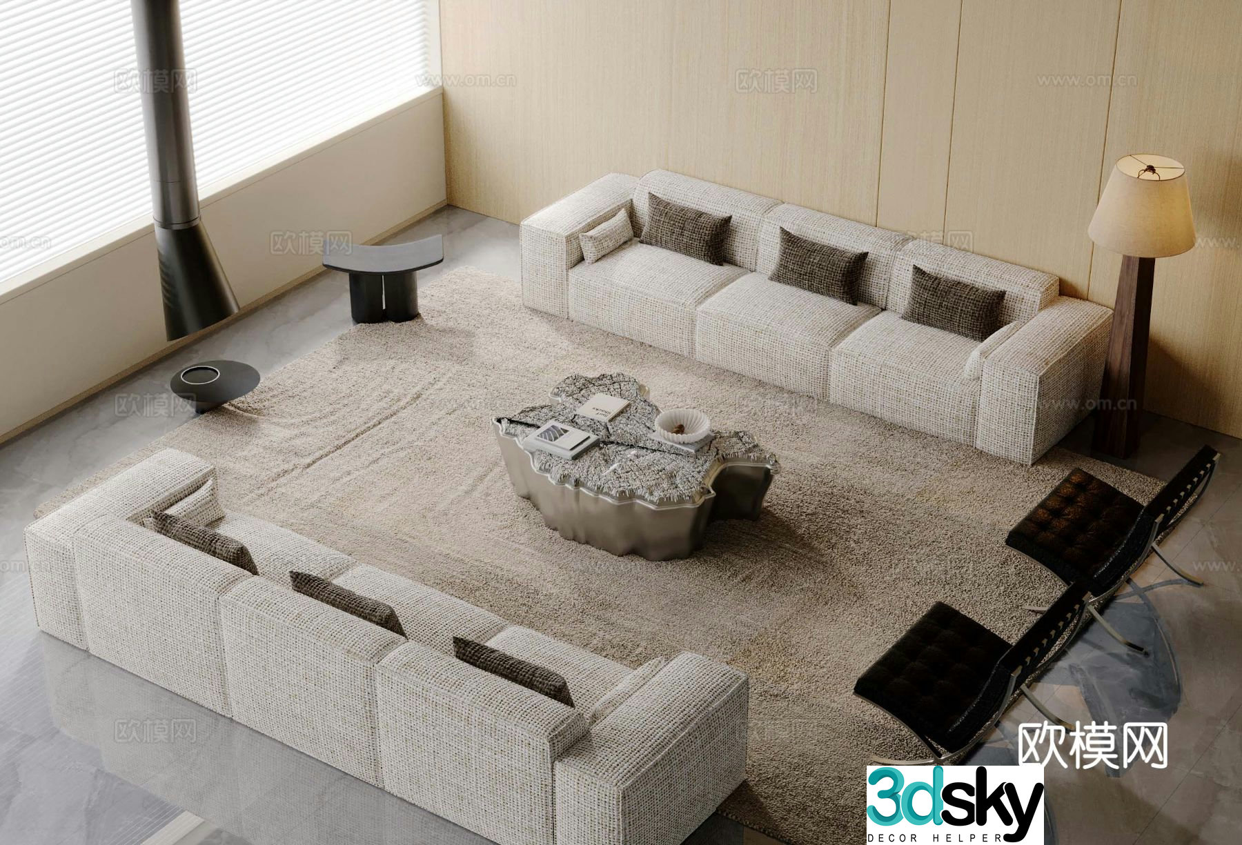 Modern sectional sofa 3d model