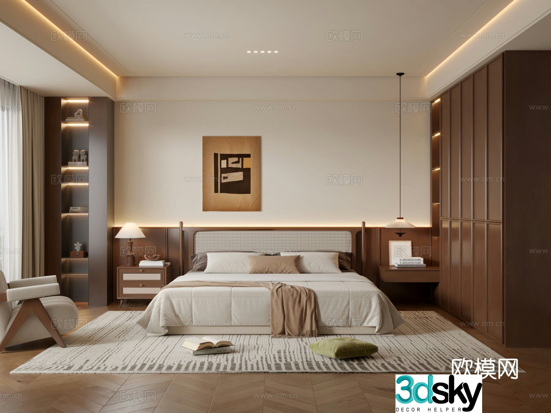 Medieval style bedroom master bedroom 3d model