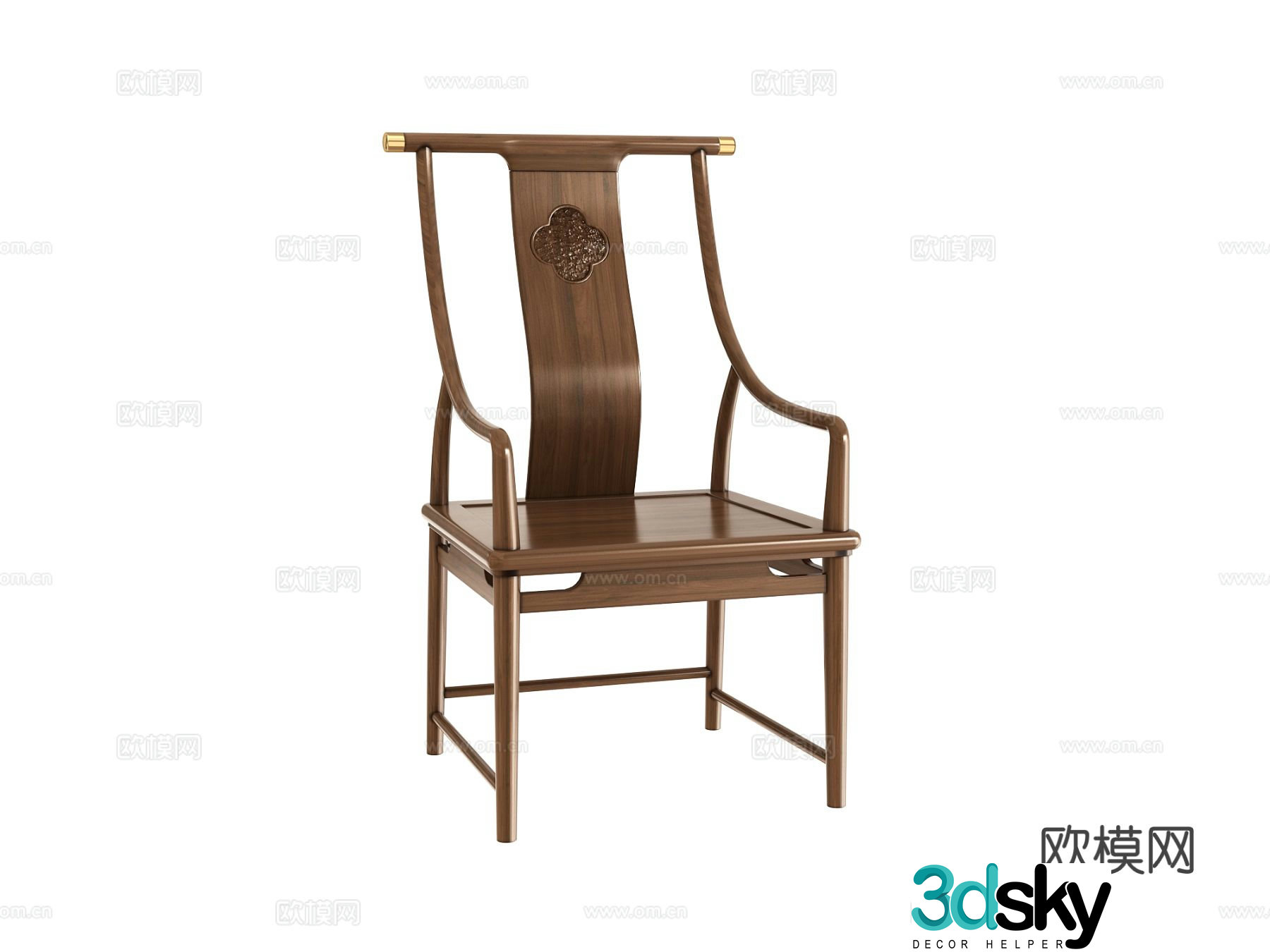New Chinese style chair Taishi chair 3d model