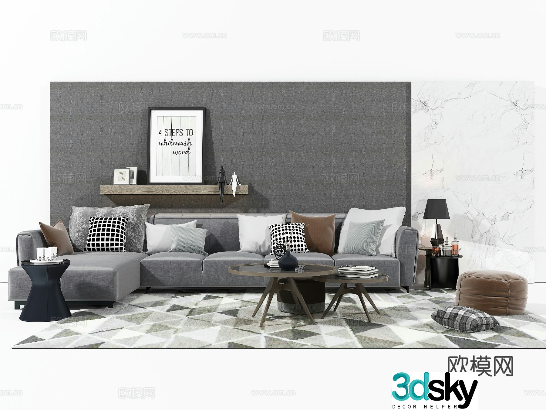 Modern sectional sofa 3d model