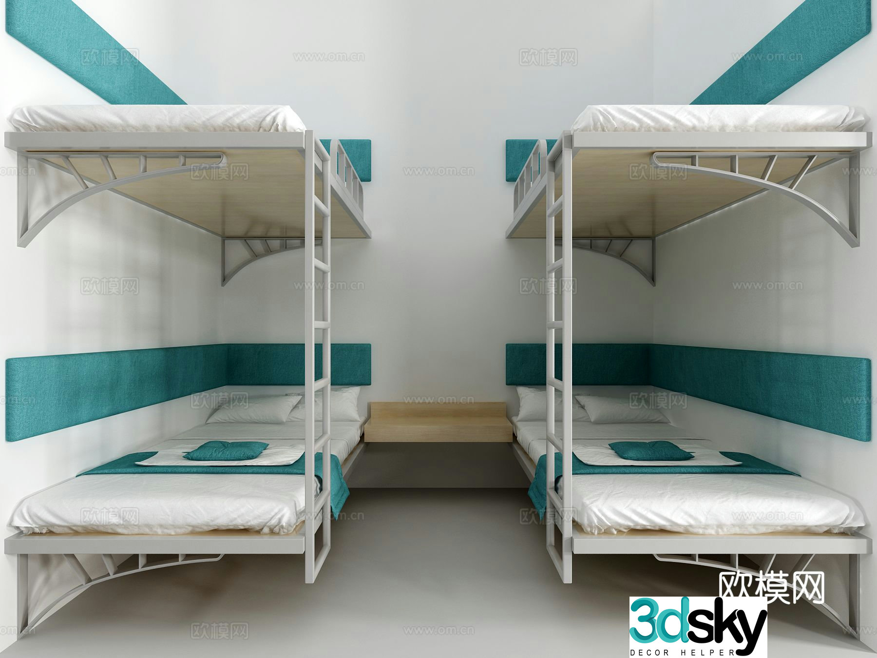 Dormitory bunk bed bunk bed 3d model