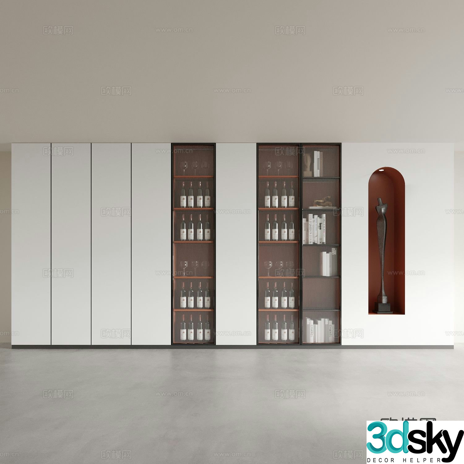 Modern wine cabinet 3d model