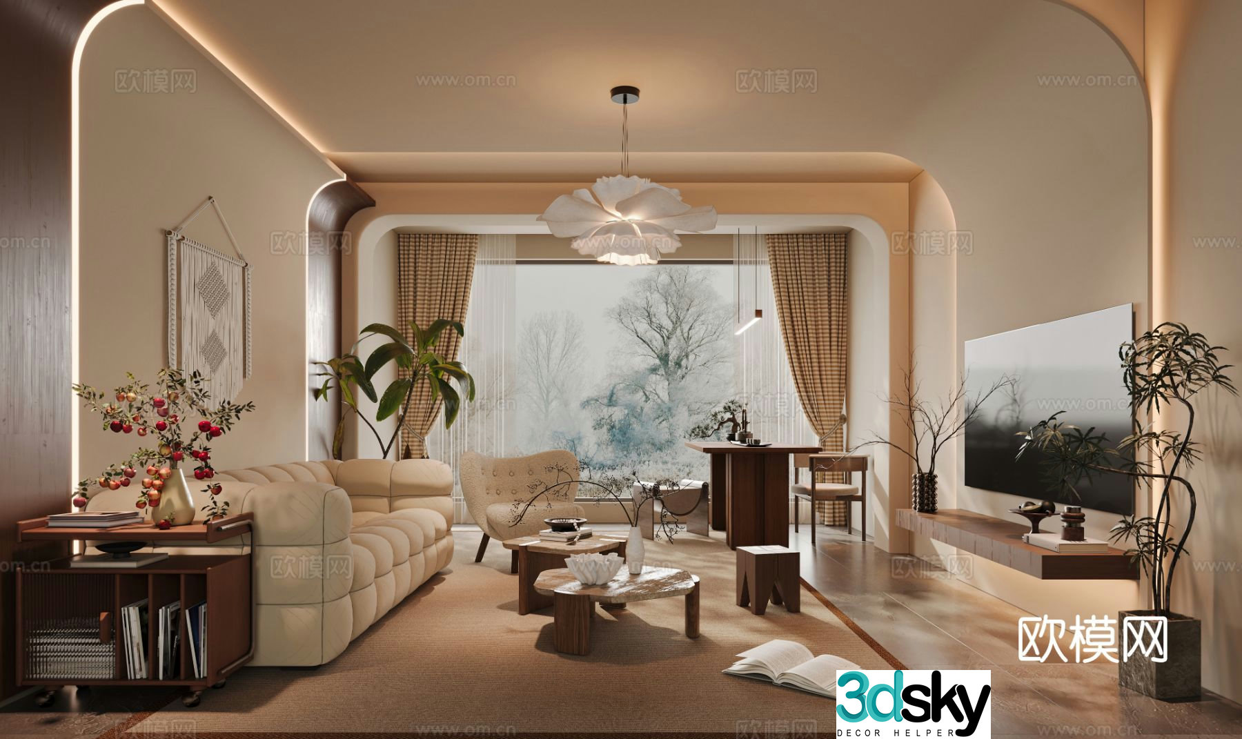 Medieval style living room 3D model