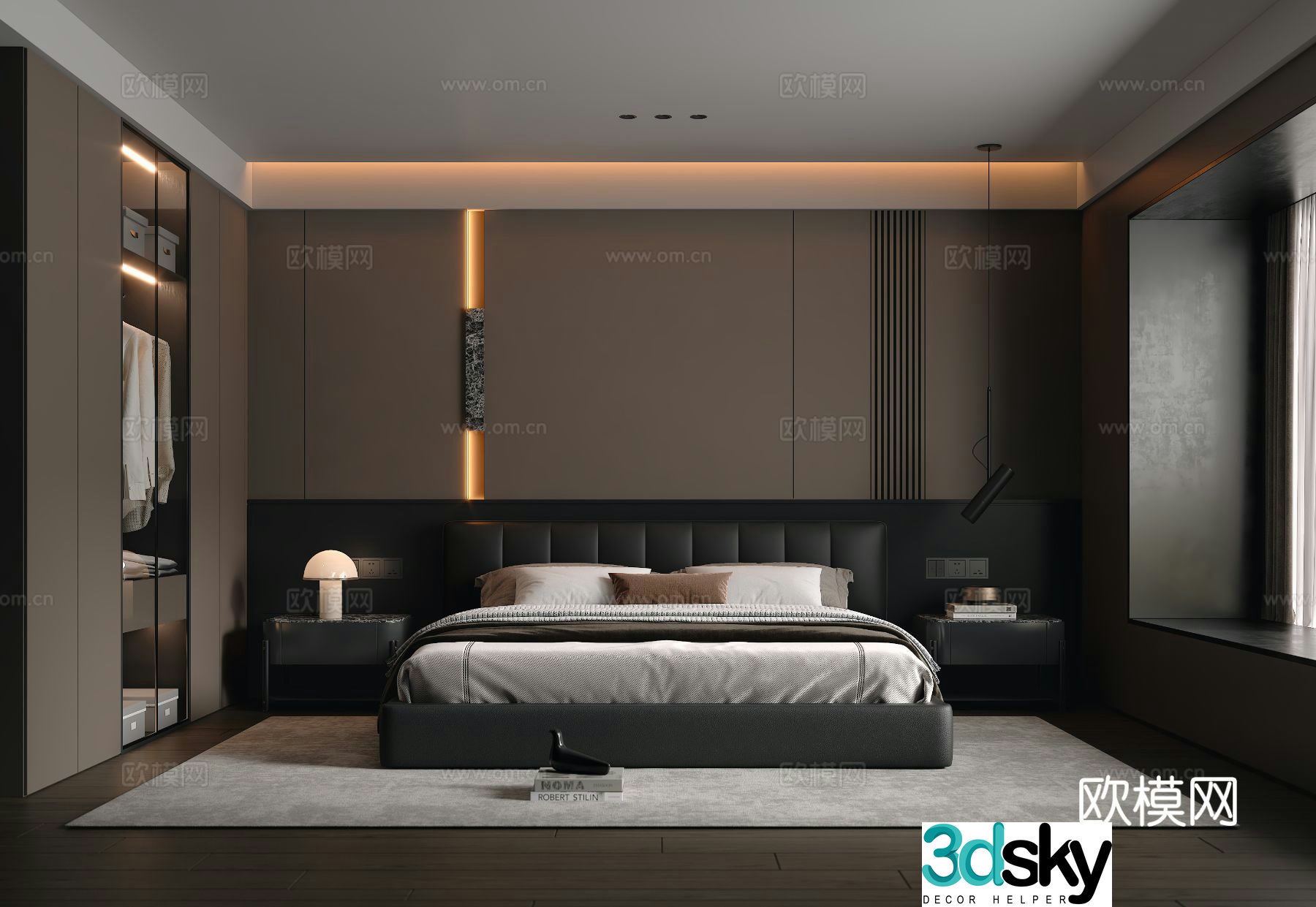 Italian style bedroom master bedroom 3d model