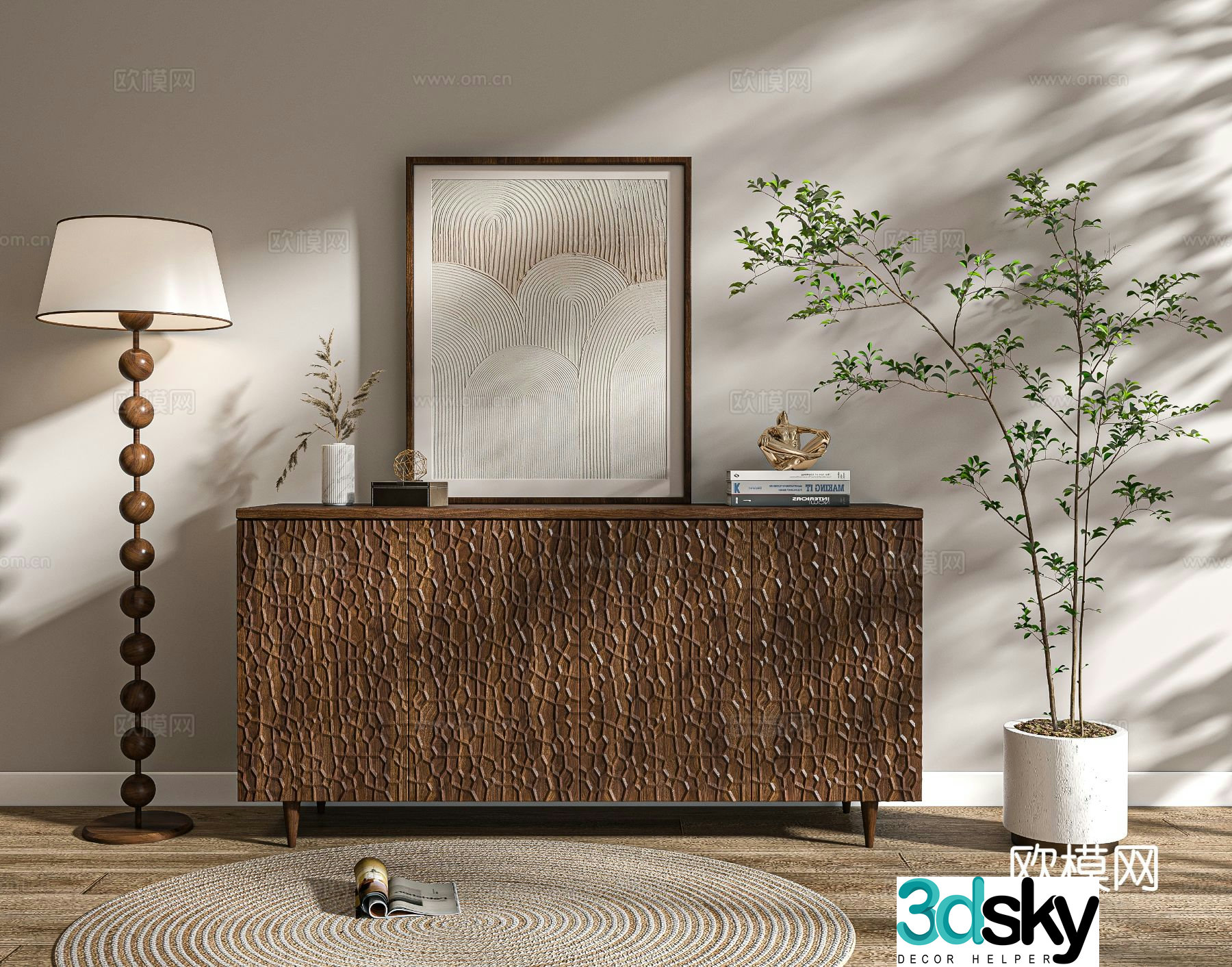 Medieval style entrance cabinet 3D model