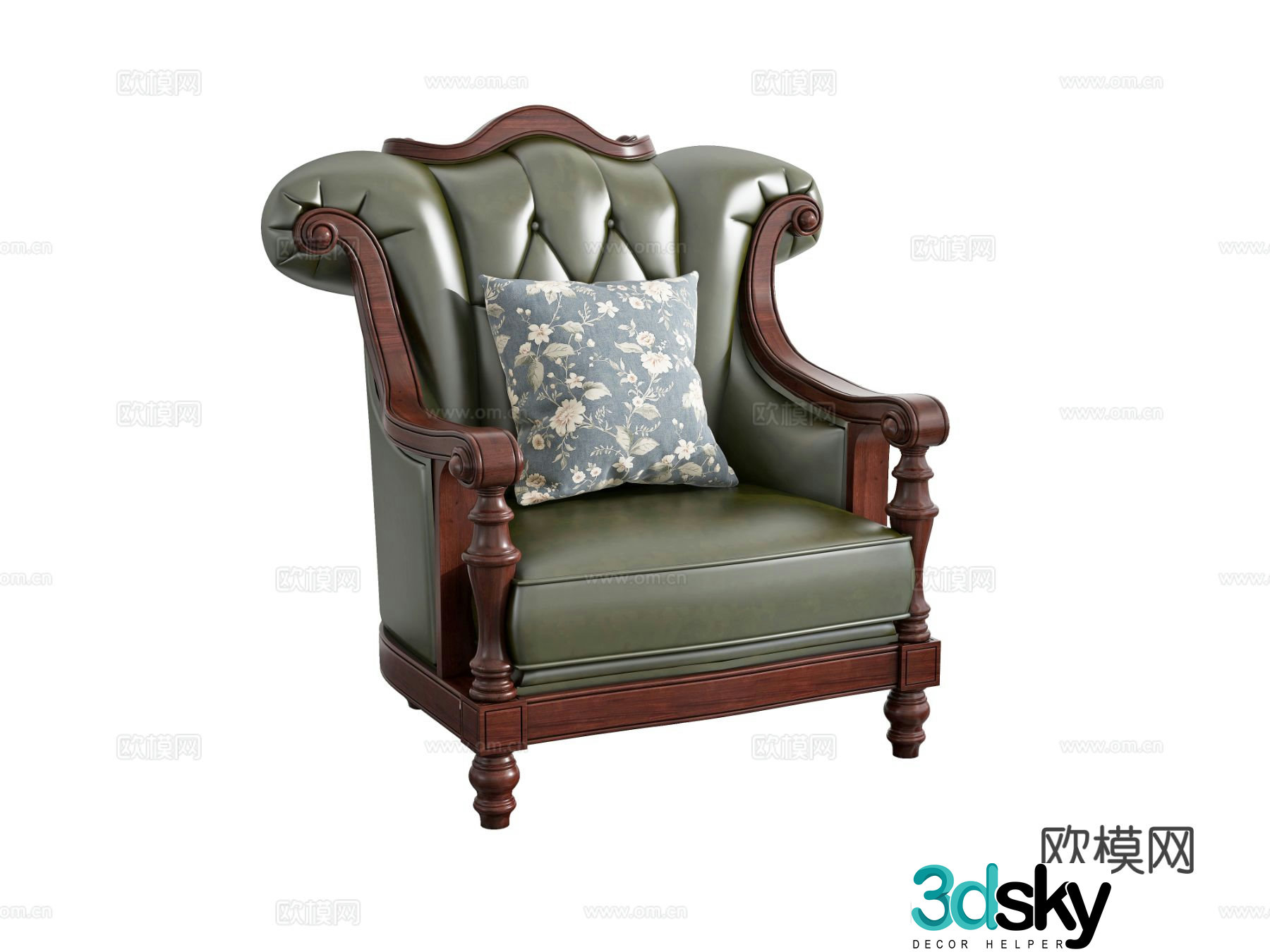 Single sofa armrest sofa 3d model