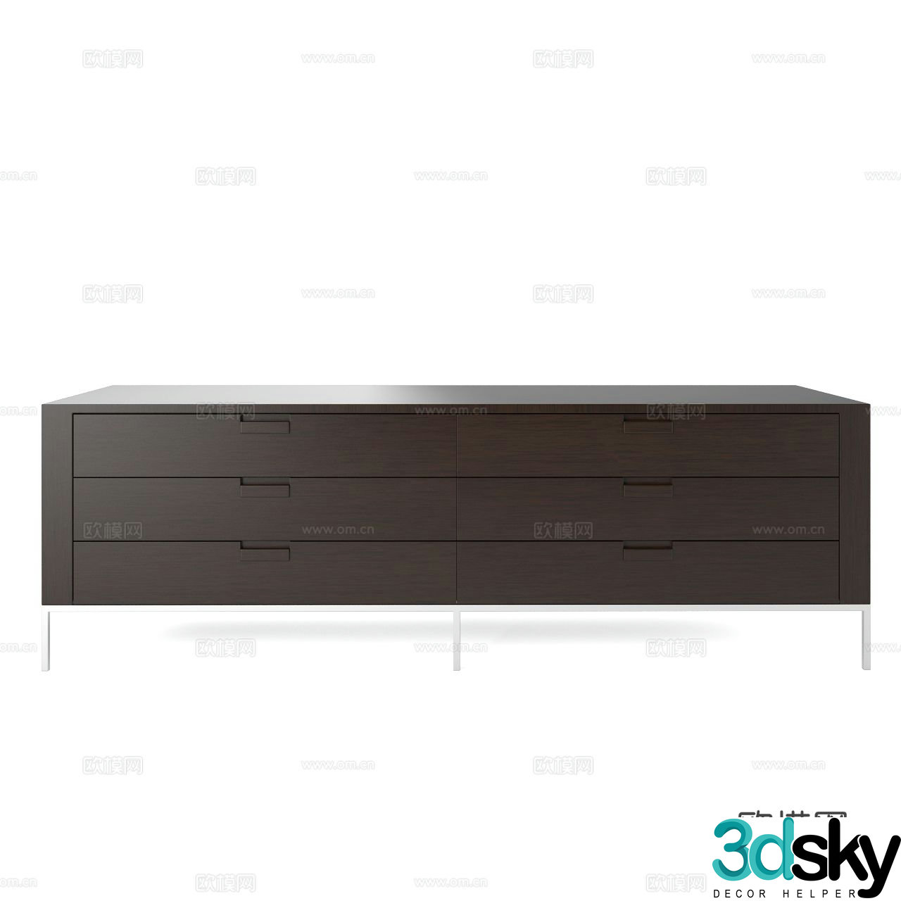 Maxalto modern chest of drawers side cabinet 3d model