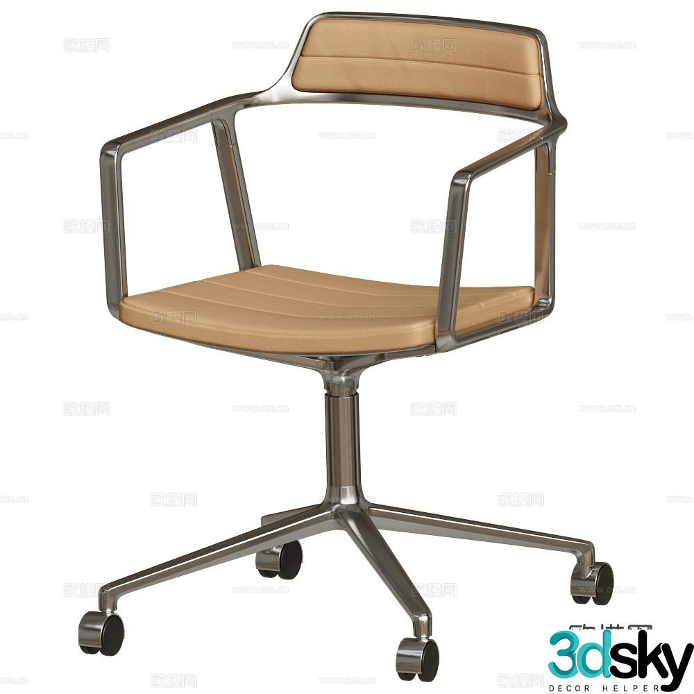 Swivel office chair shift chair staff chair 3d model