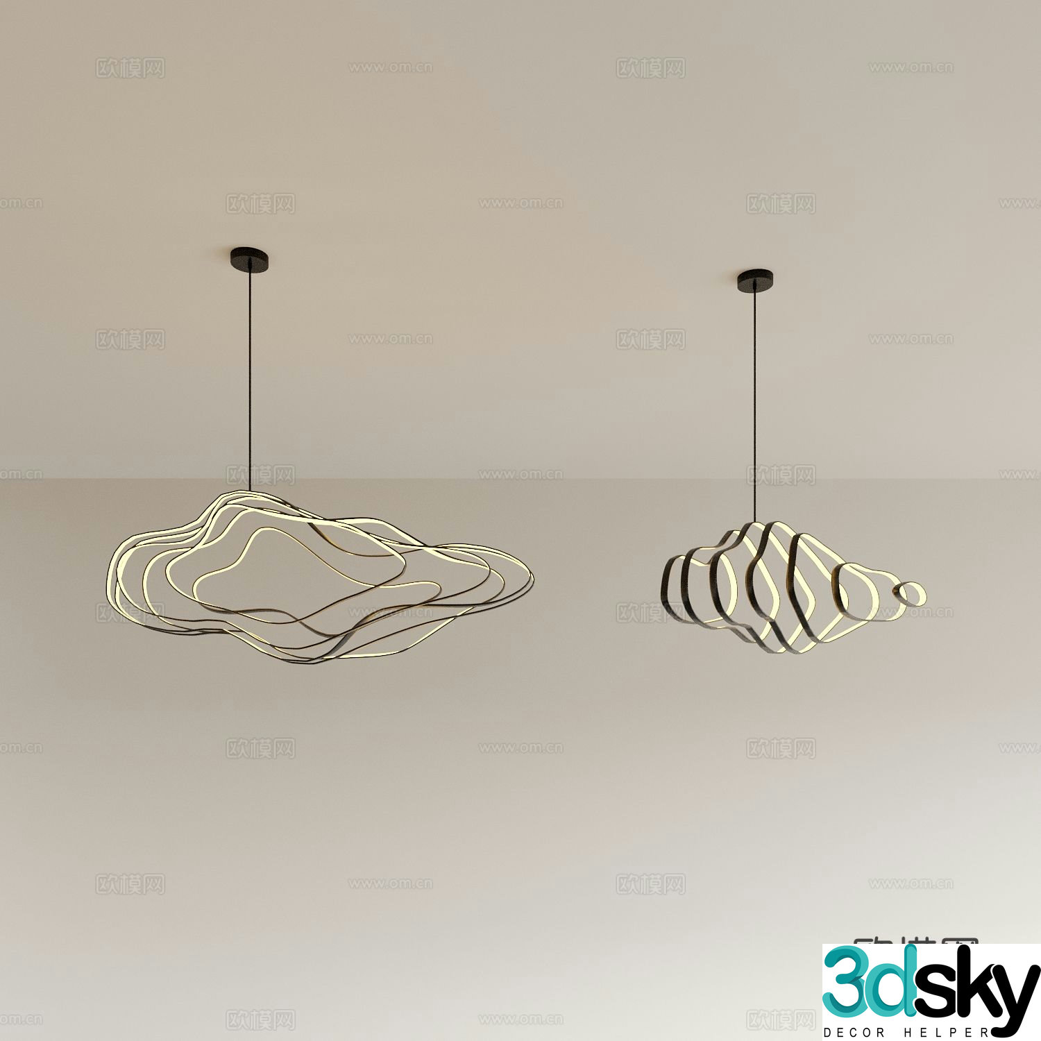 Creative chandelier restaurant chandelier 3d model