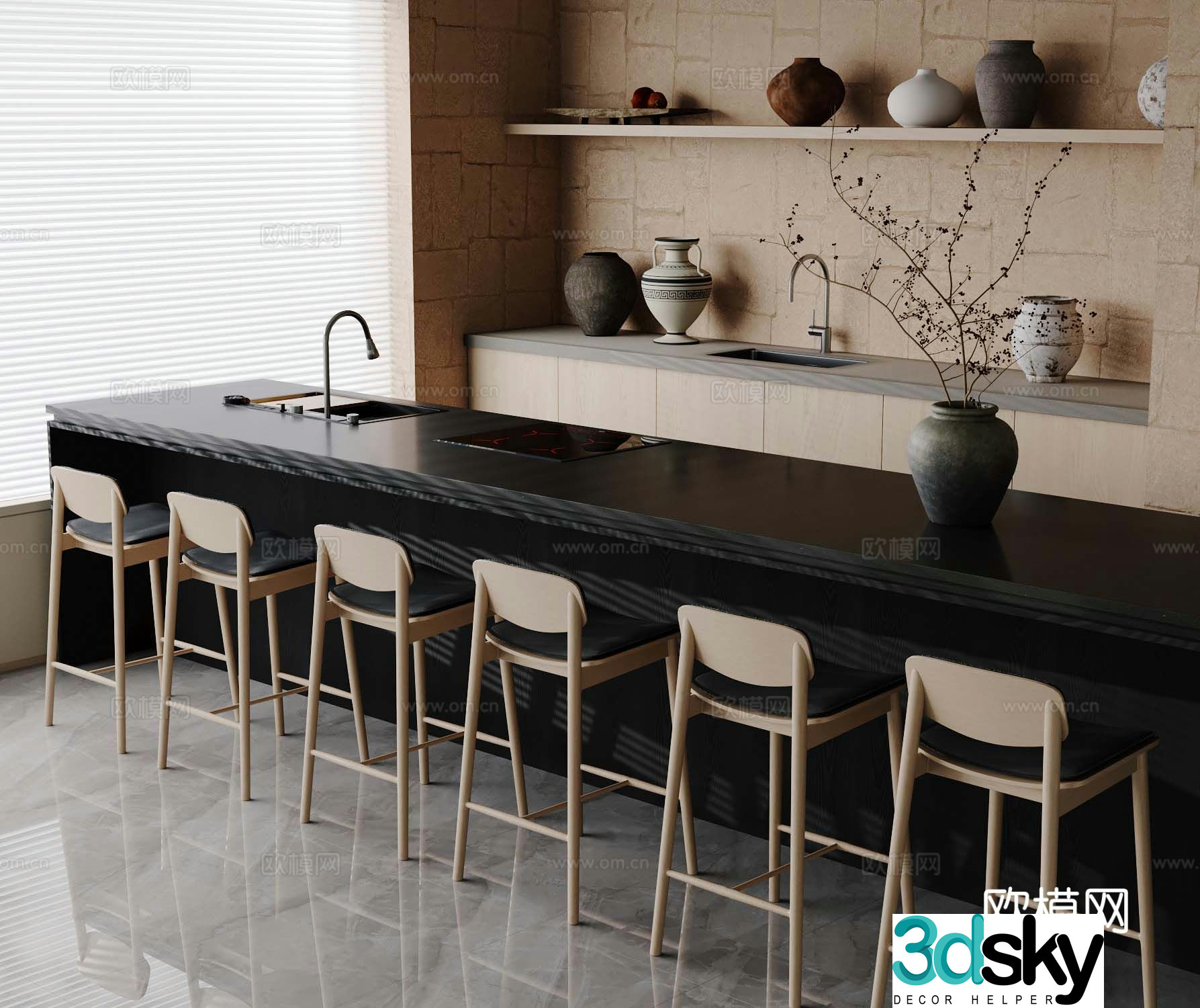 Nordic Bar Nakashima Bar 3D model