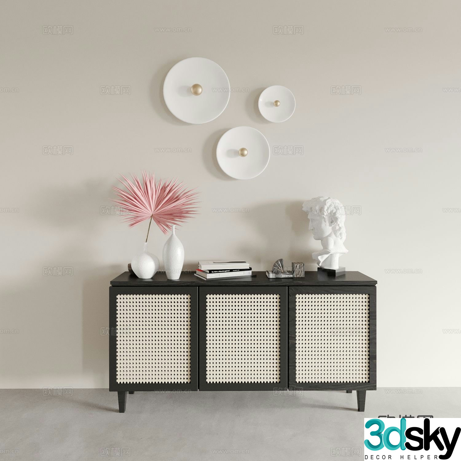 Wabi-sabi entrance cabinet side cabinet 3D model