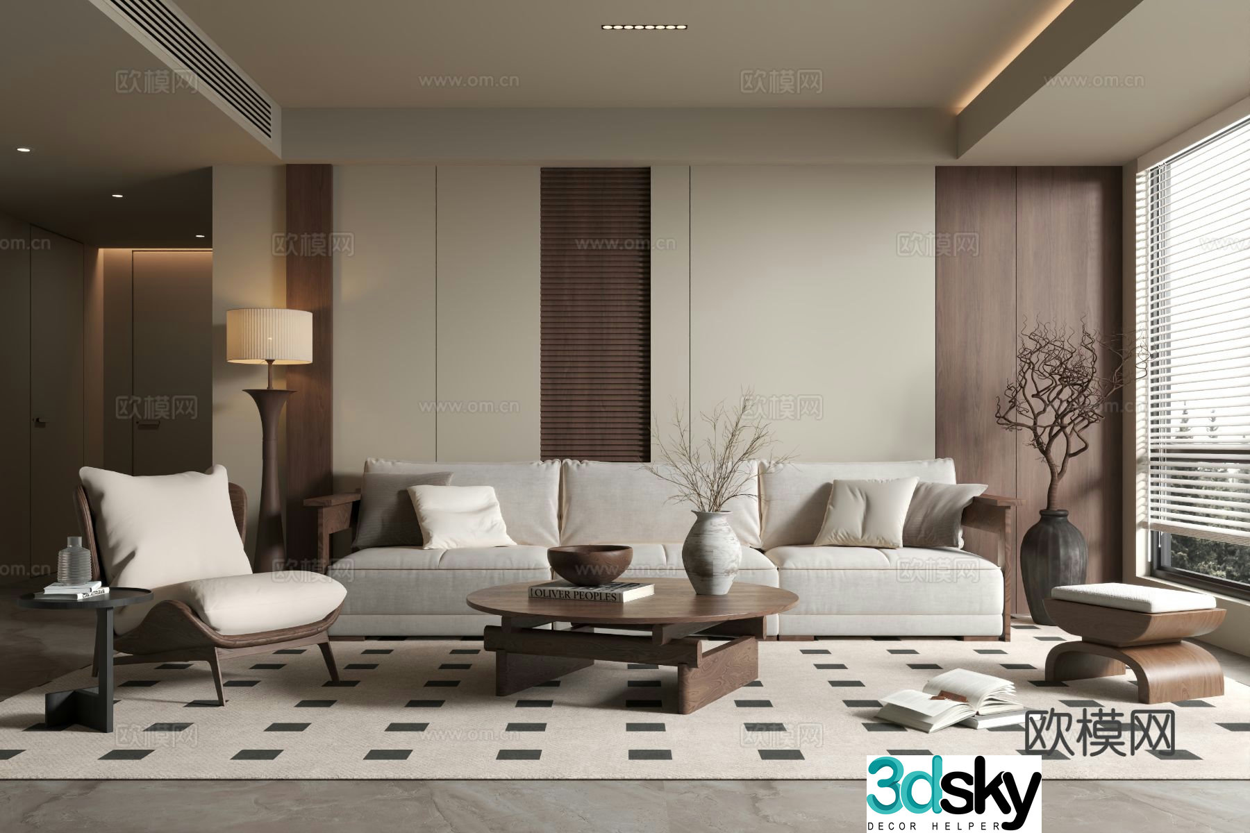 Medieval style living room 3D model
